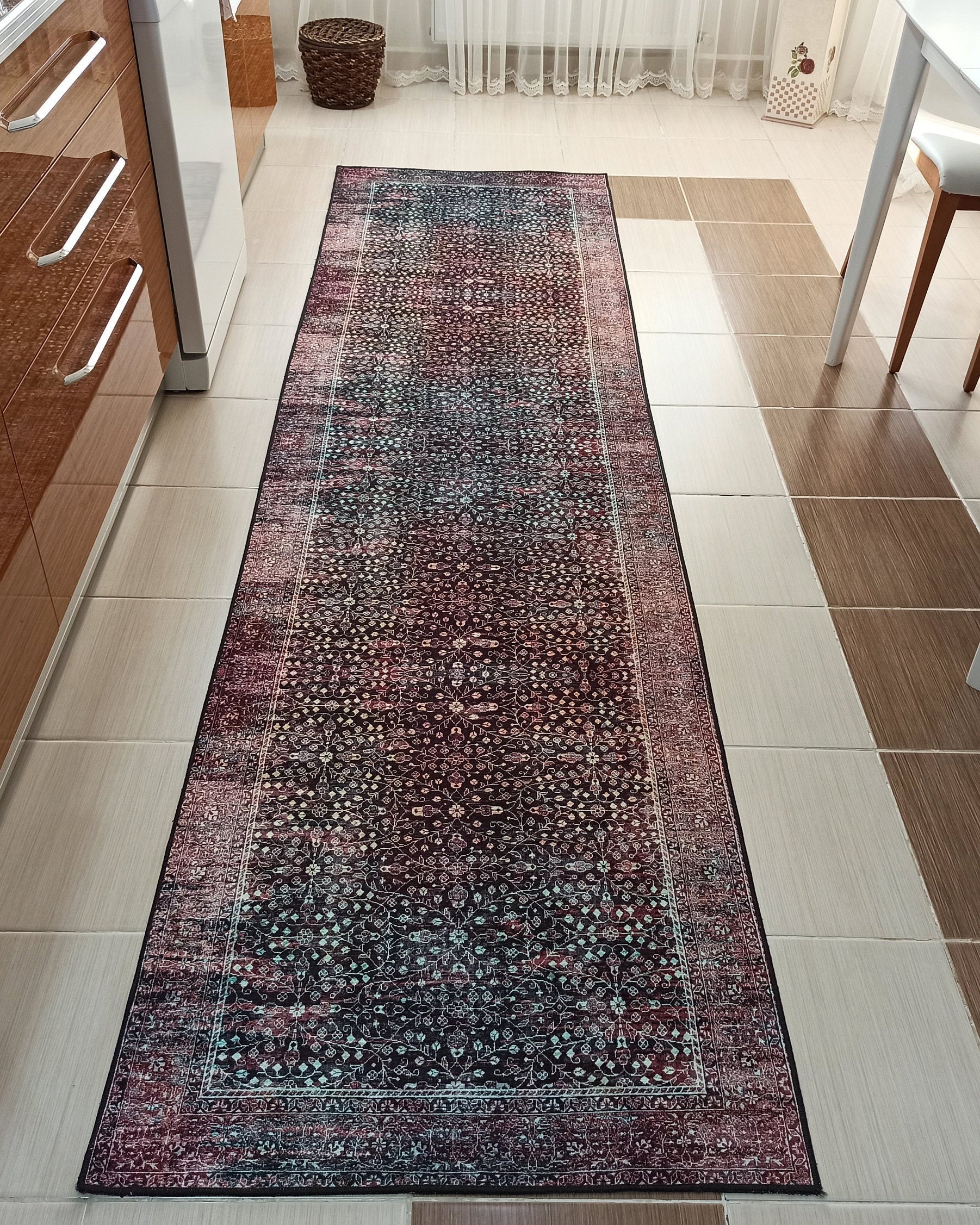 Roza Rug Persian Black Red Beige Rug