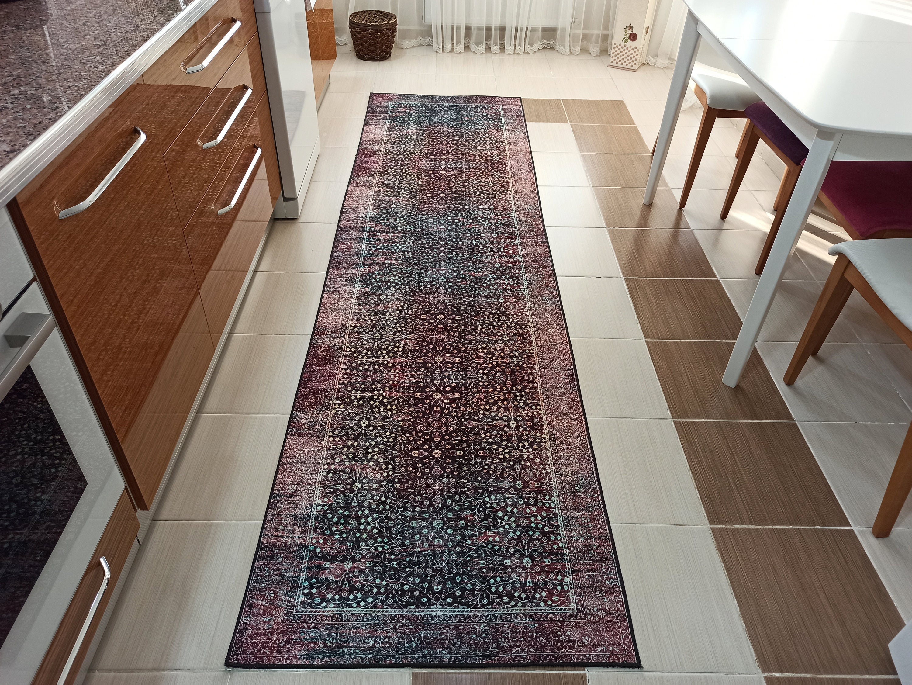 Roza Rug Persian Black Red Beige Rug