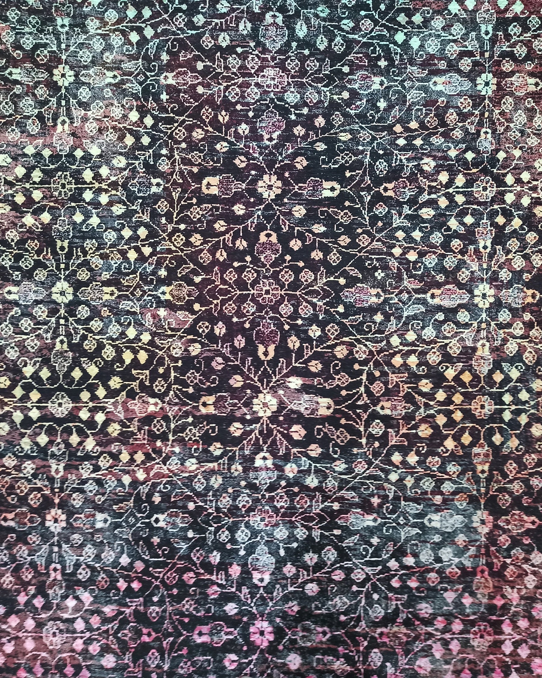 Roza Rug Persian Black Red Beige Rug