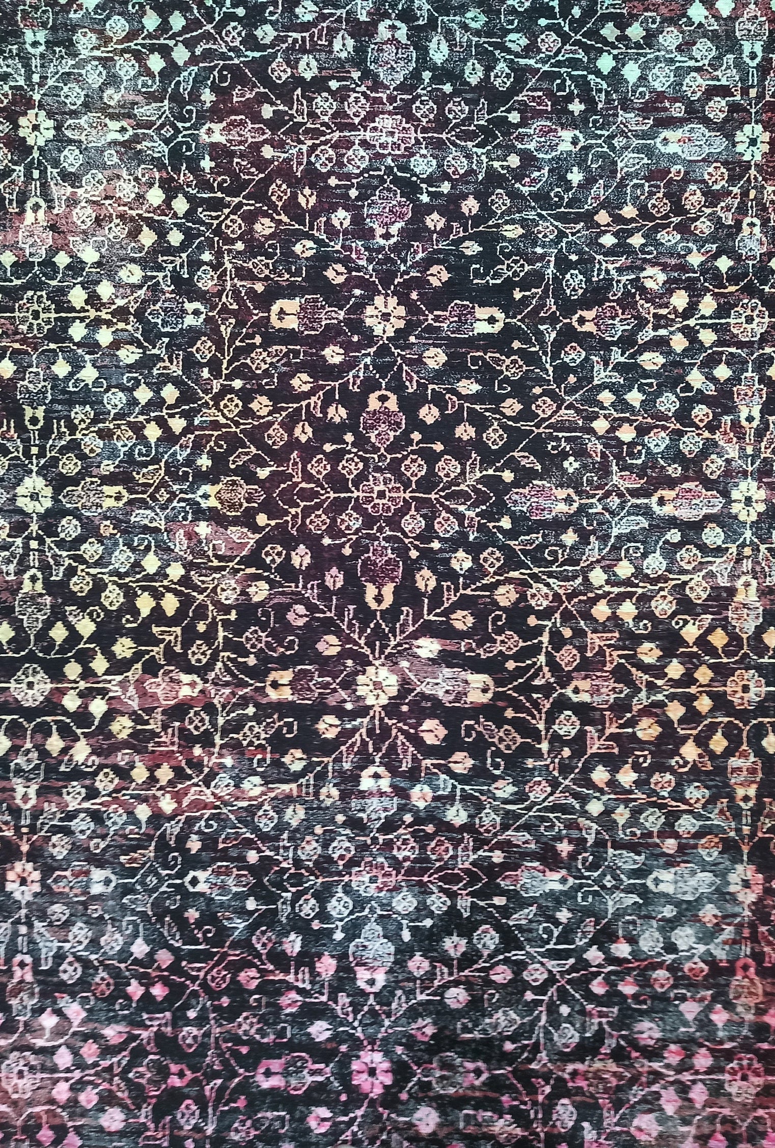 Roza Rug Persian Black Red Beige Rug