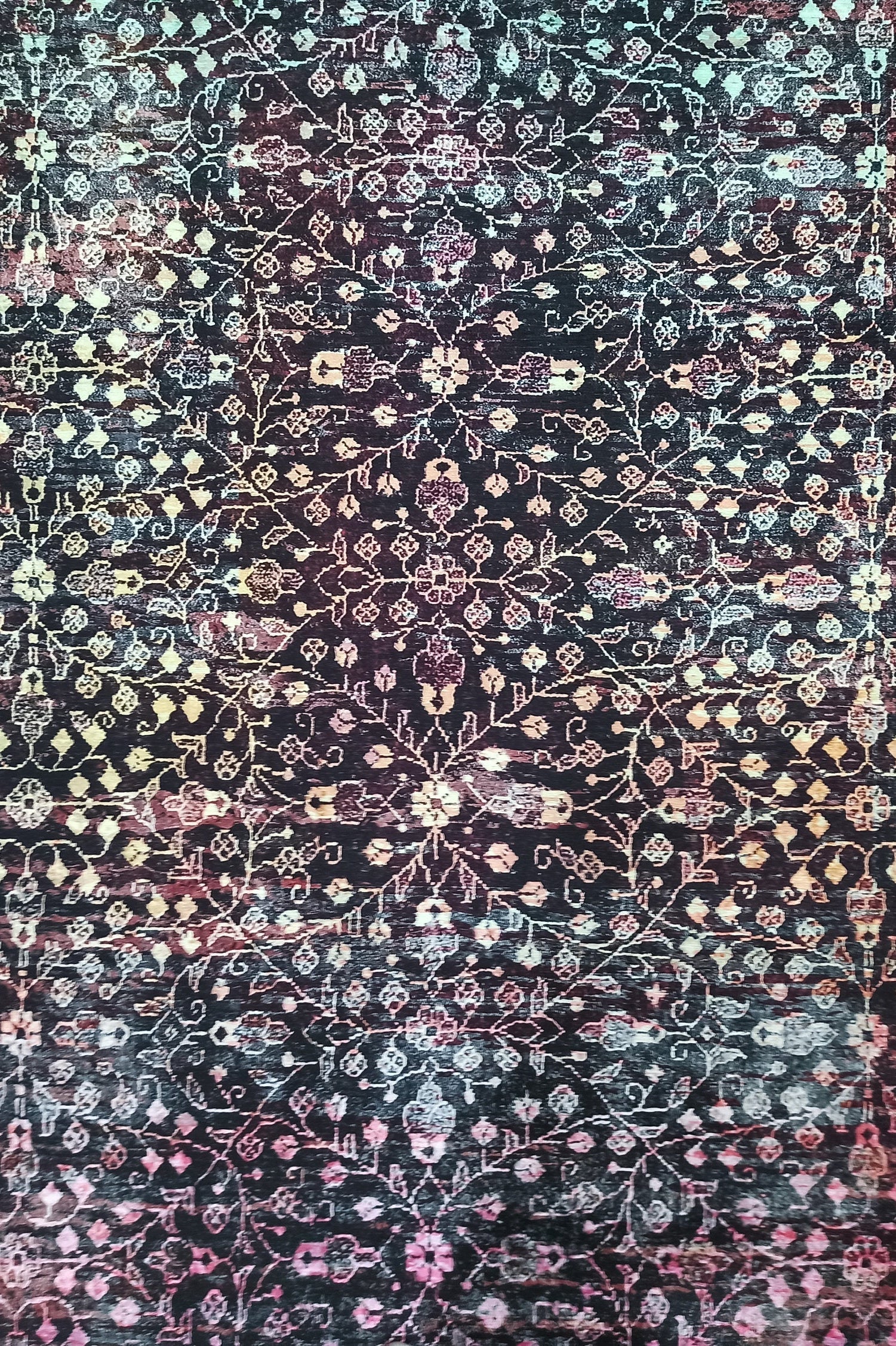 Roza Rug Persian Black Red Beige Rug