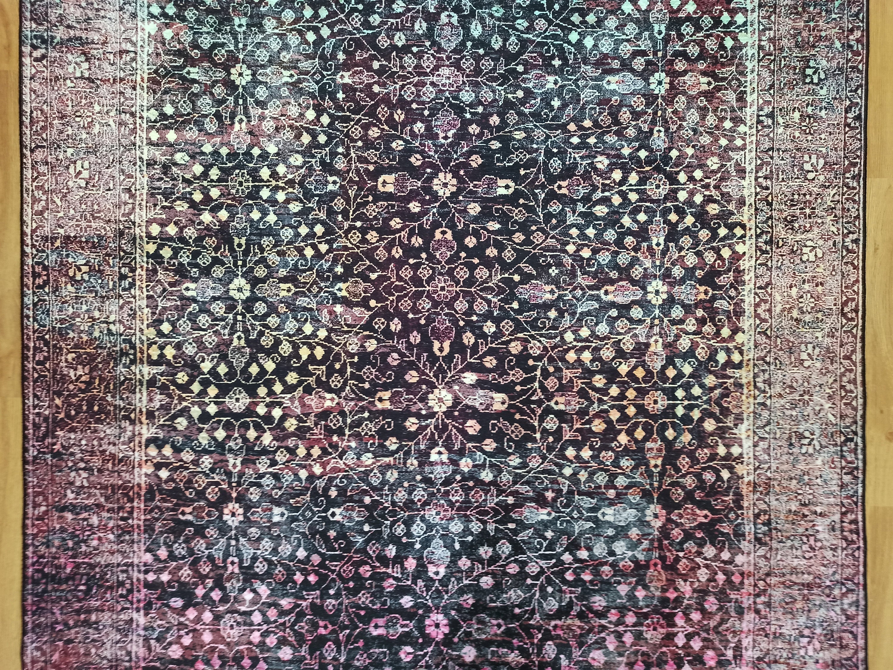 Roza Rug Persian Black Red Beige Rug