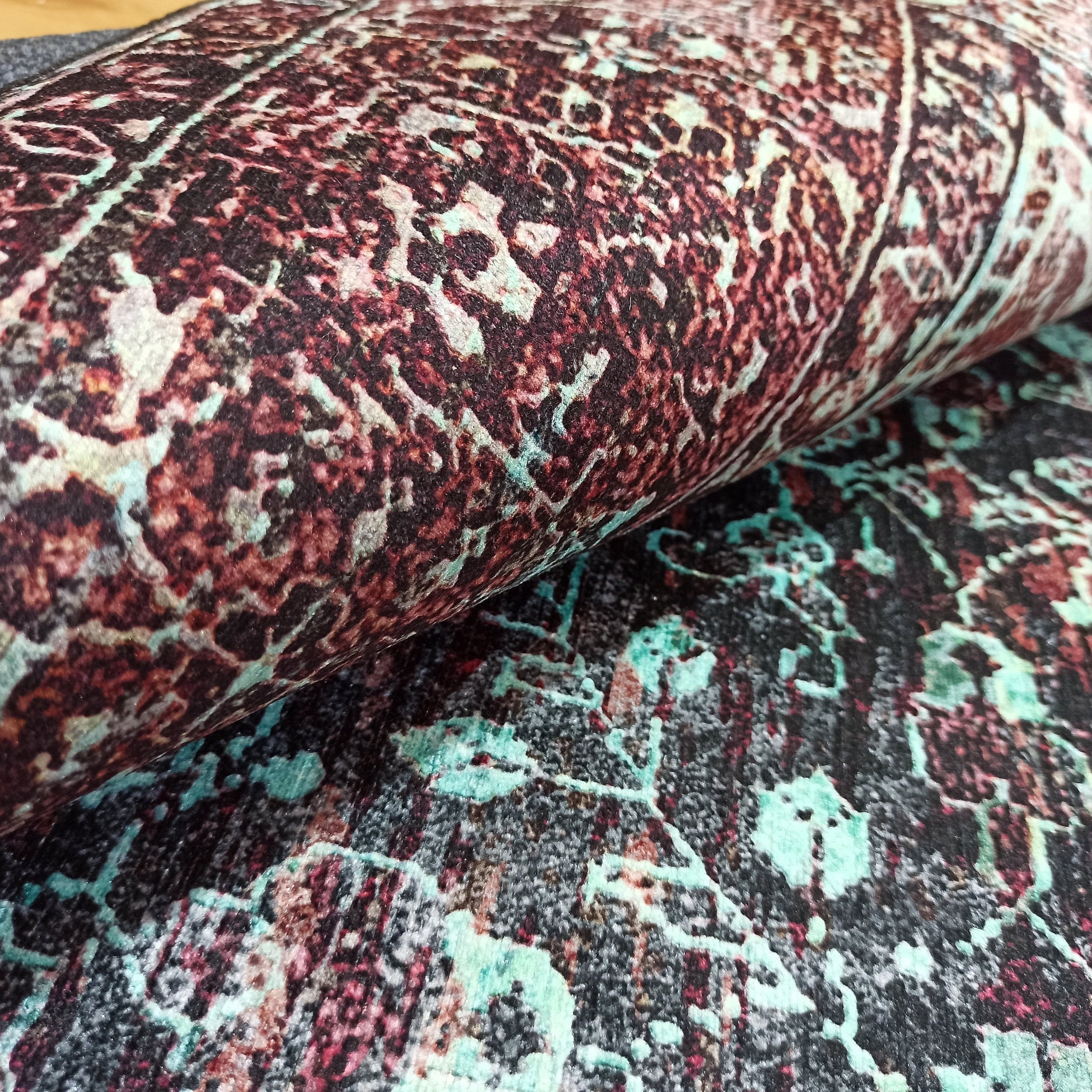 Roza Rug Persian Black Red Beige Rug