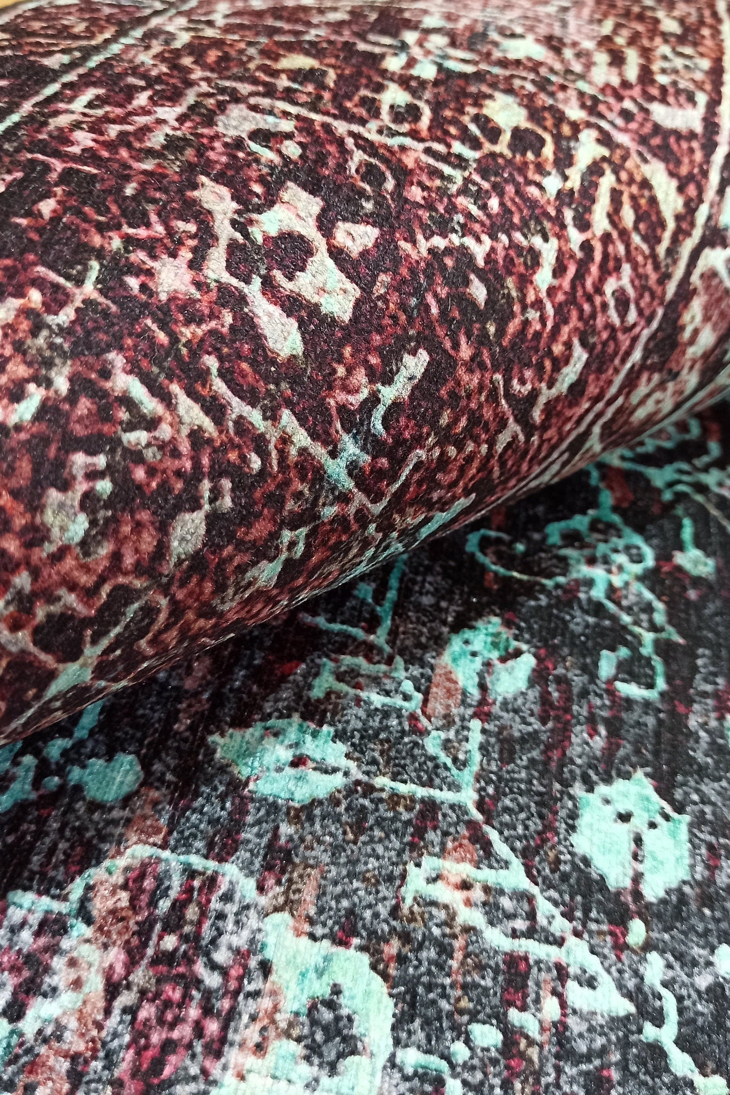 Roza Rug Persian Black Red Beige Rug