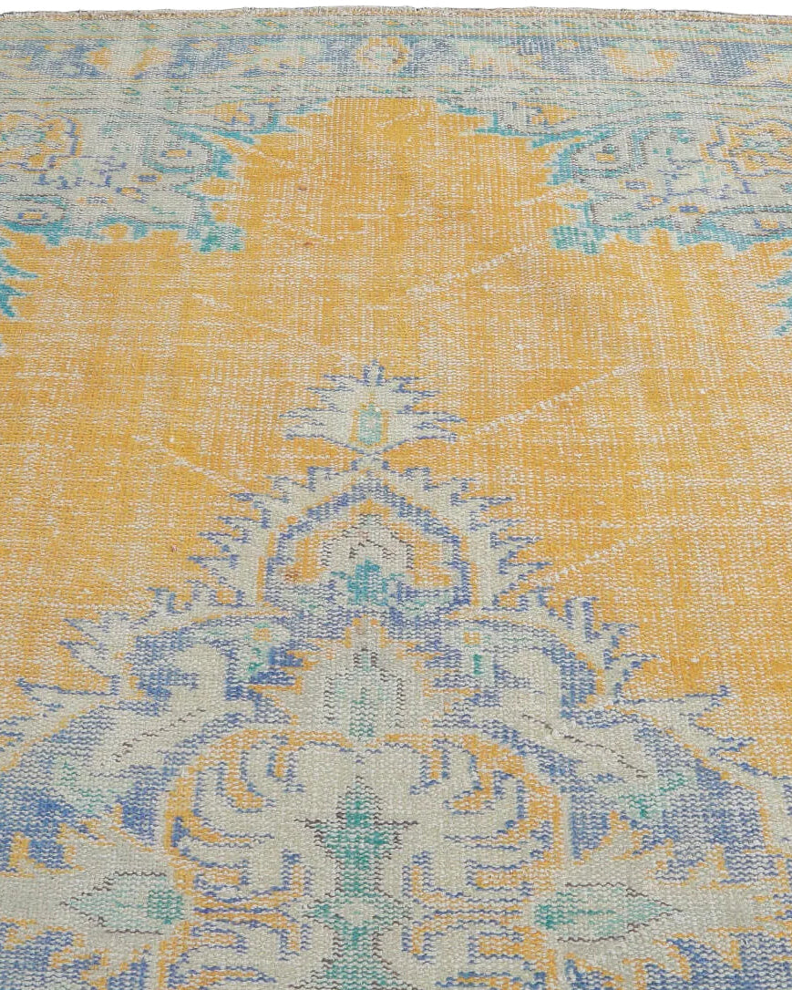 Ruken Yellow Orange Vintage Area Rug