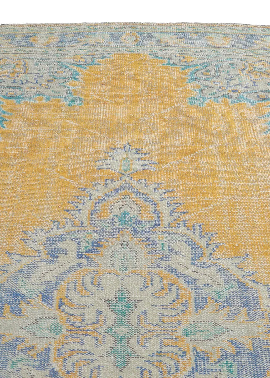 Ruken Yellow Orange Vintage Area Rug