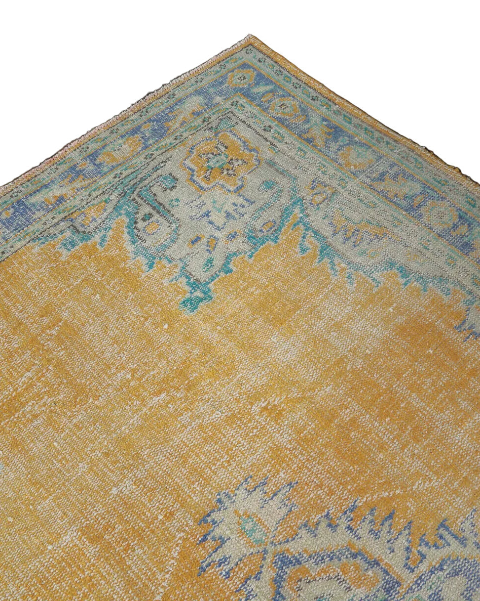 Ruken Yellow Orange Vintage Area Rug