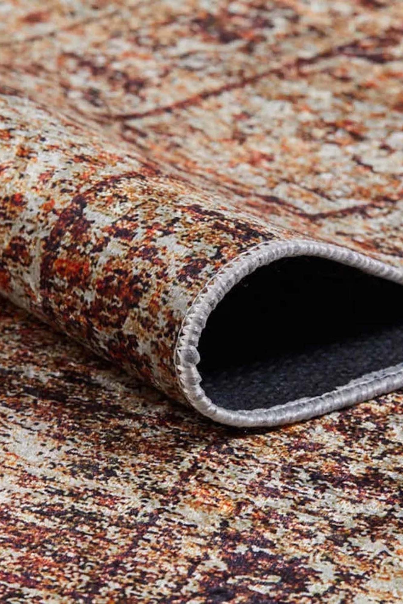 Rusty Turkish Distressed Red Beige Rug