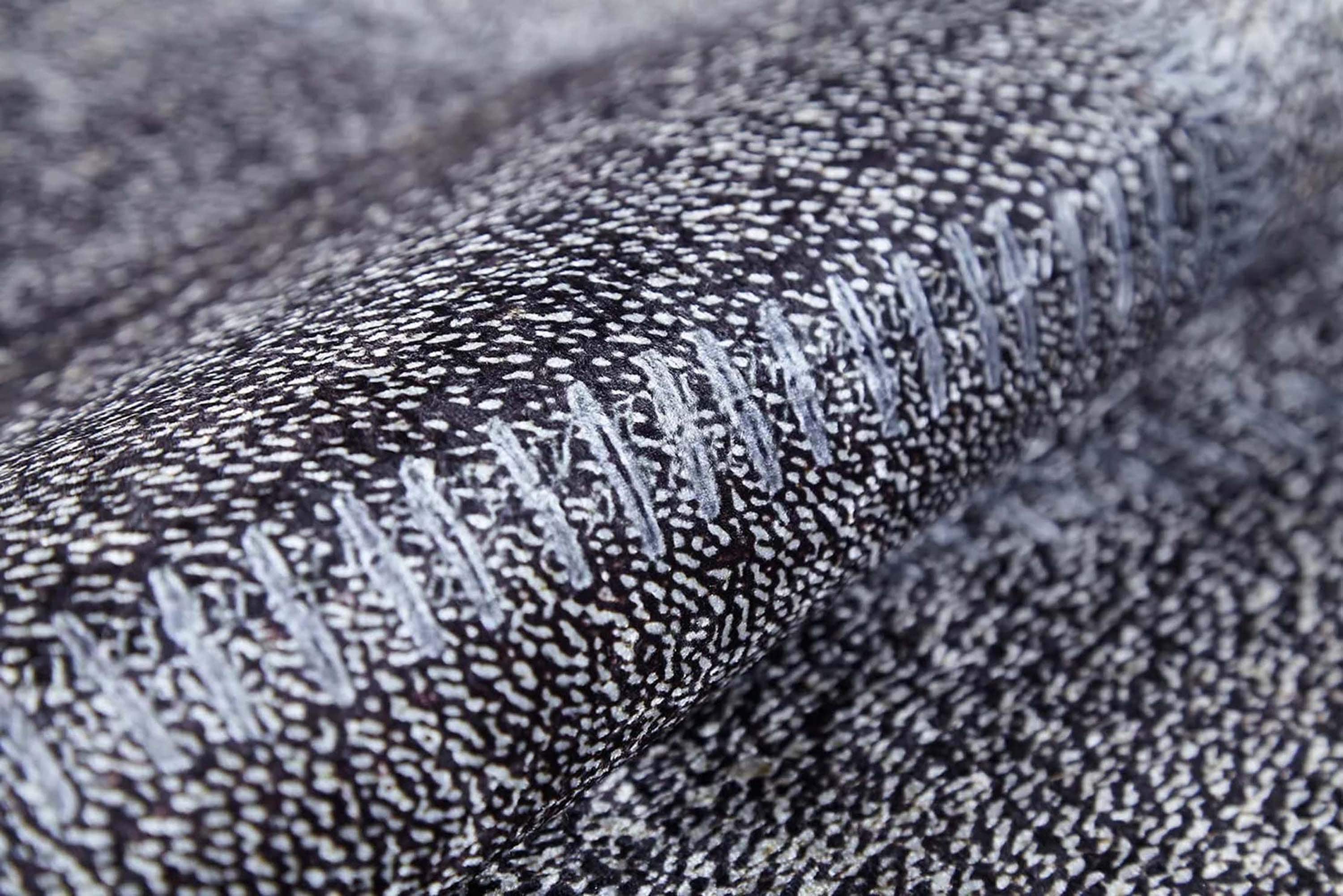 Saada Turkish Kilim Gray Solid Striped Rug