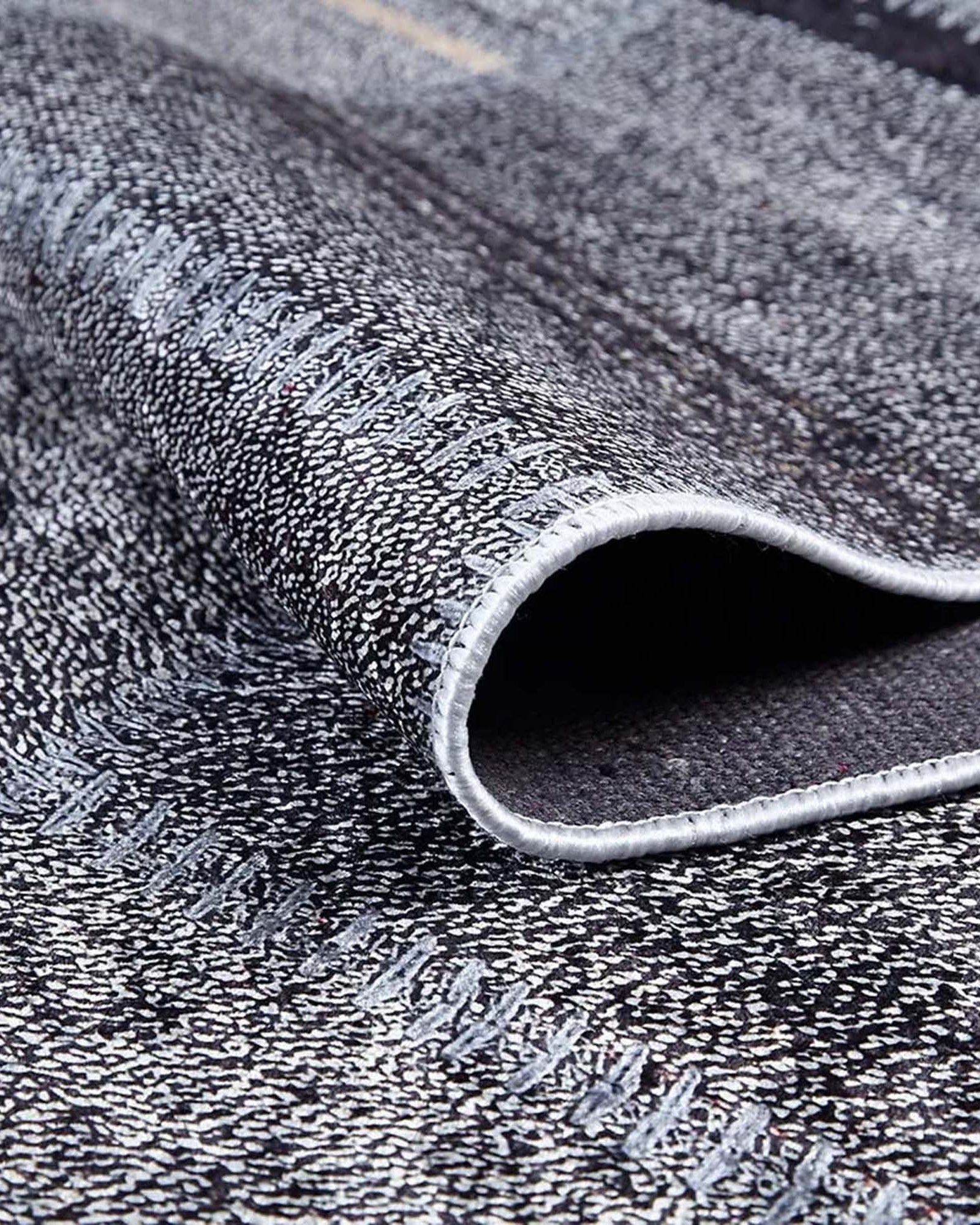 Saada Turkish Kilim Gray Solid Striped Rug