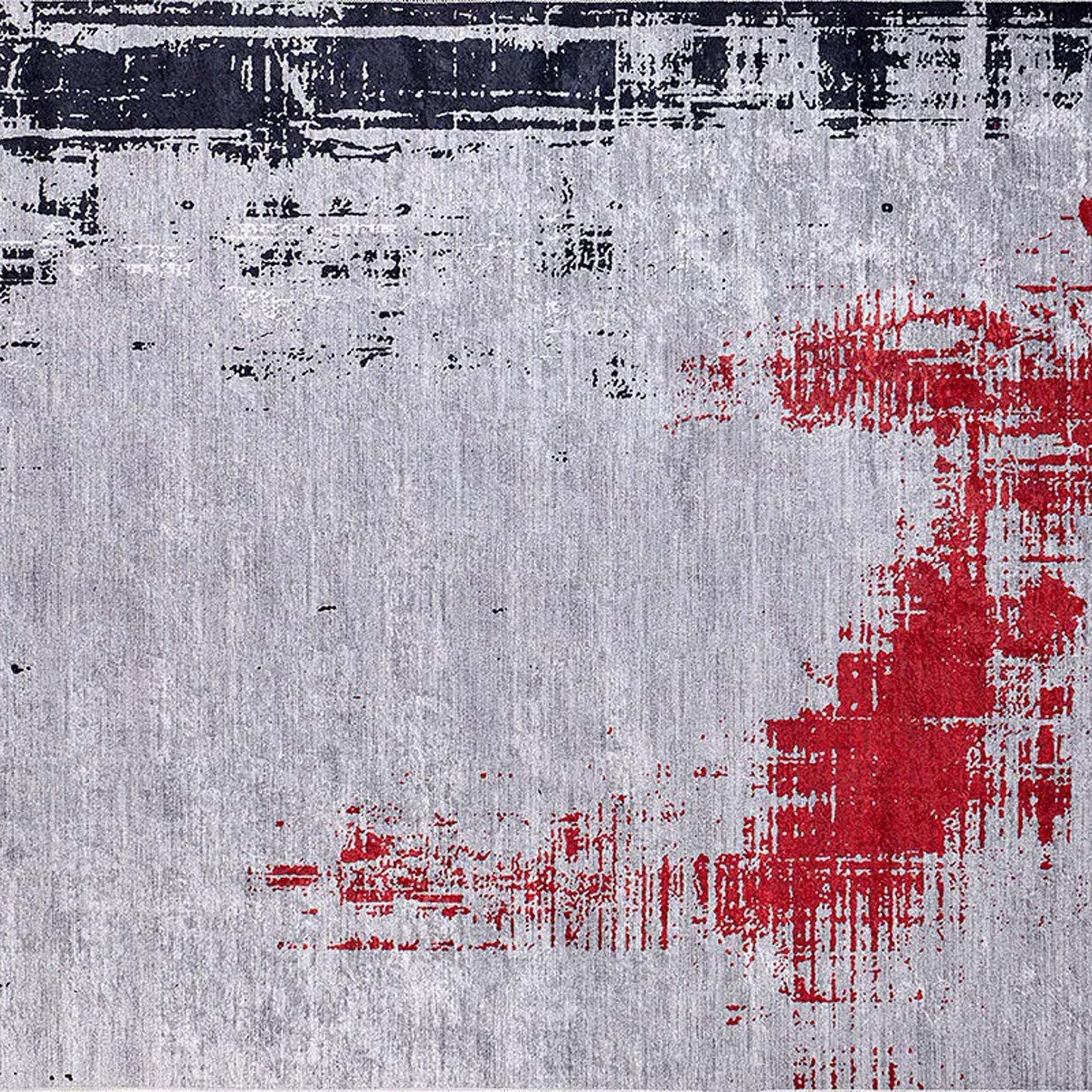 Sabrin Distressed Neutral Black Red Turkish Rug