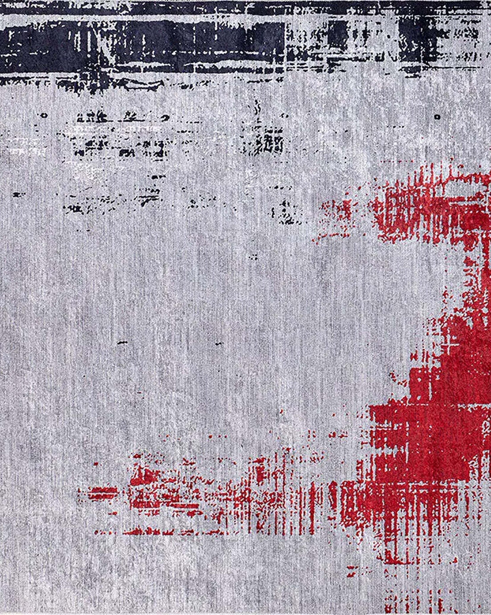 Sabrin Distressed Neutral Black Red Turkish Rug