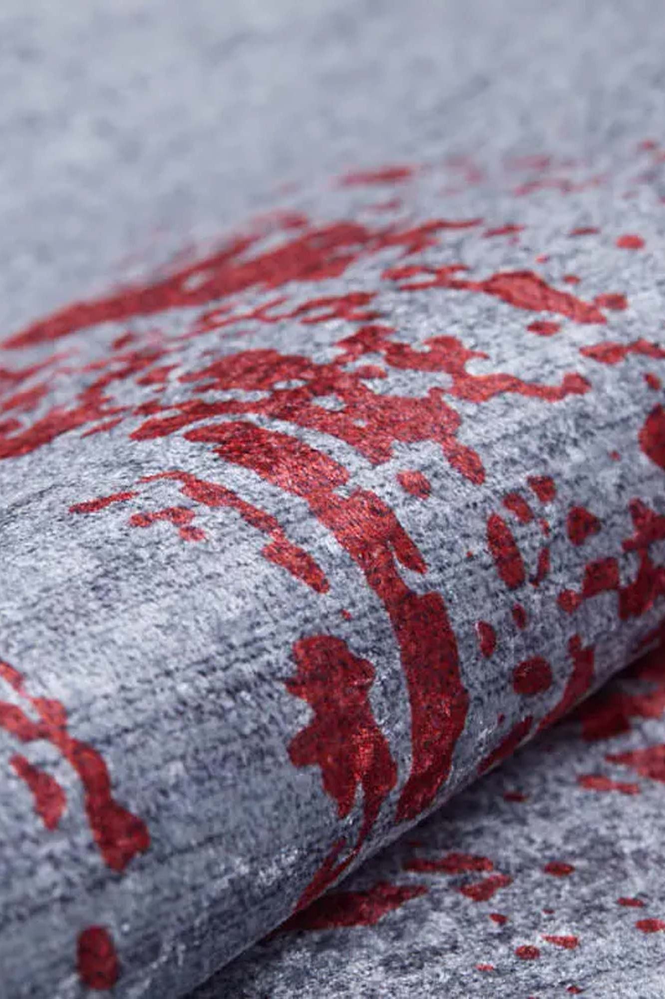 Sabrin Distressed Neutral Black Red Turkish Rug