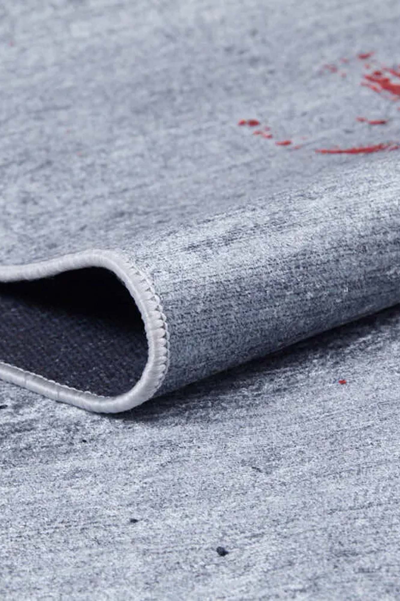 Sabrin Distressed Neutral Black Red Turkish Rug