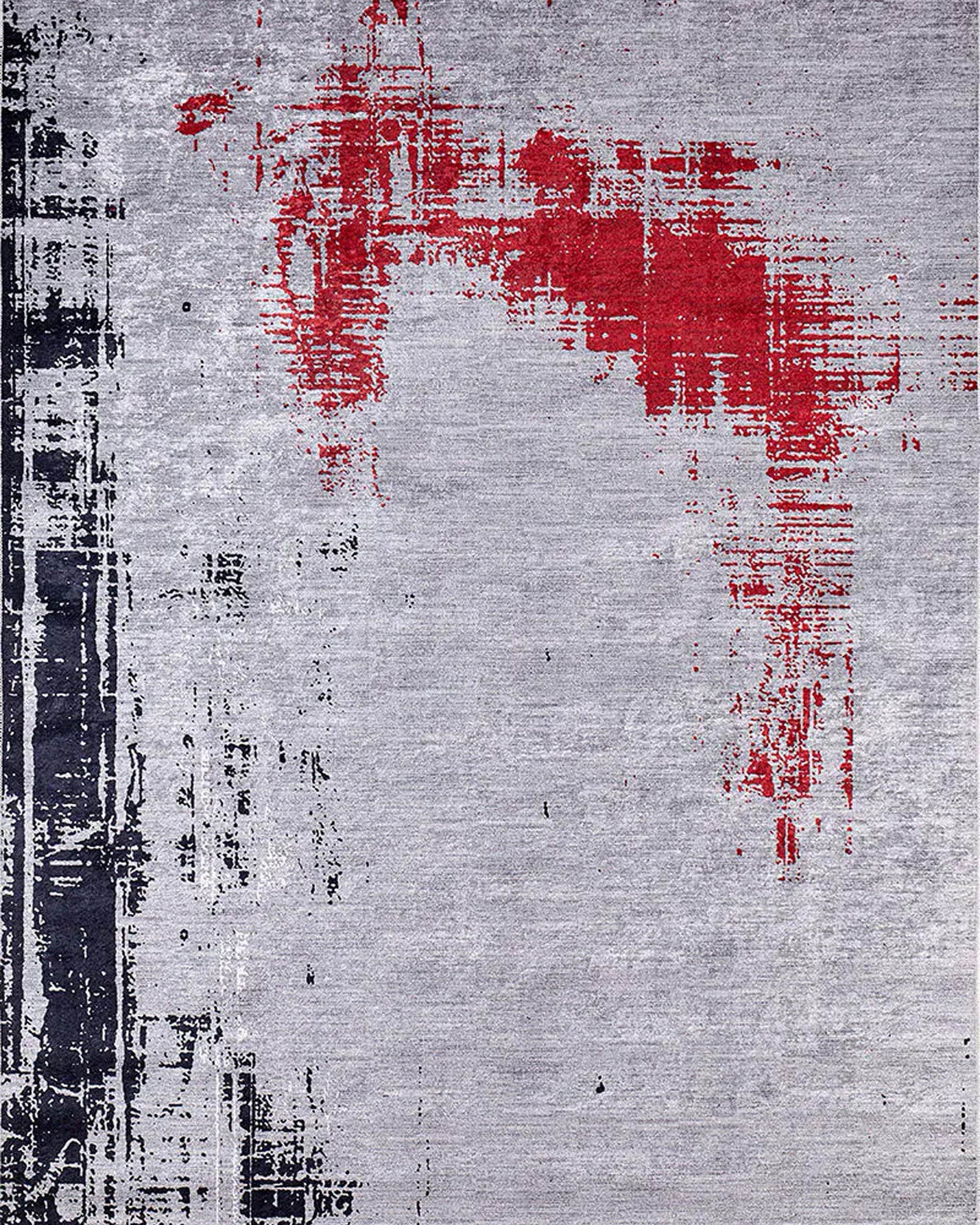 Sabrin Distressed Neutral Black Red Turkish Rug