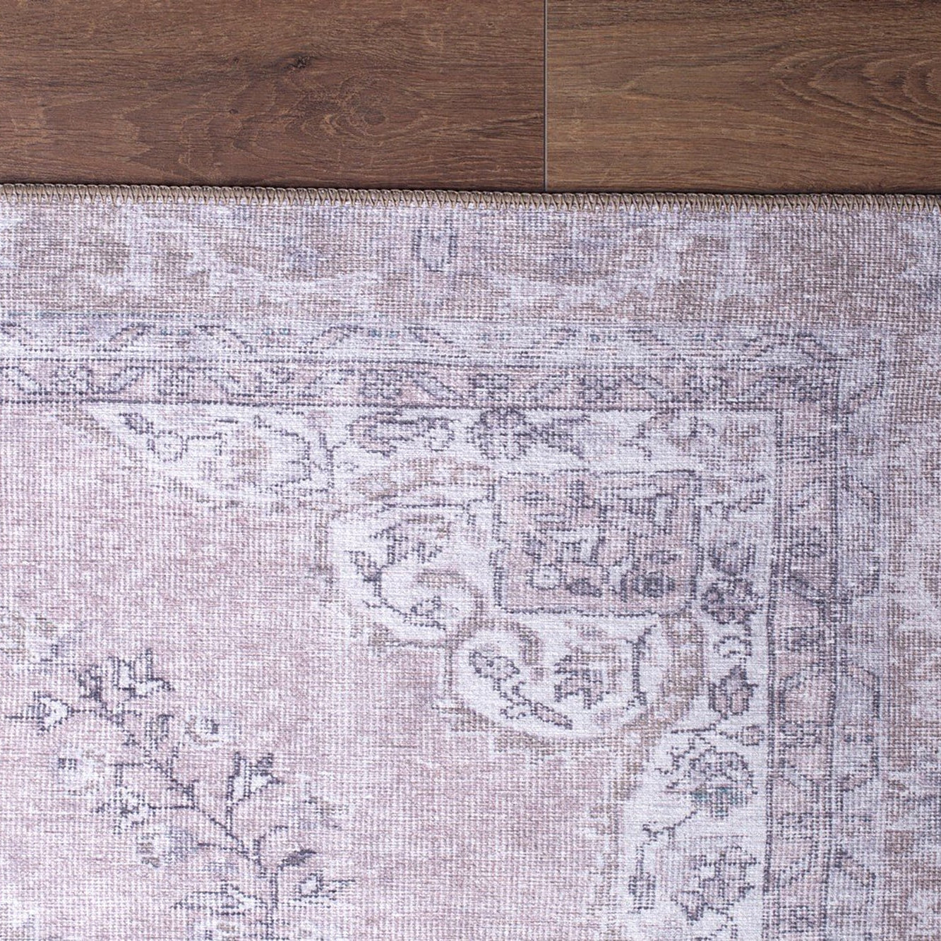 Safa Rug Turkish Faded Vintage Pink Gray Rug
