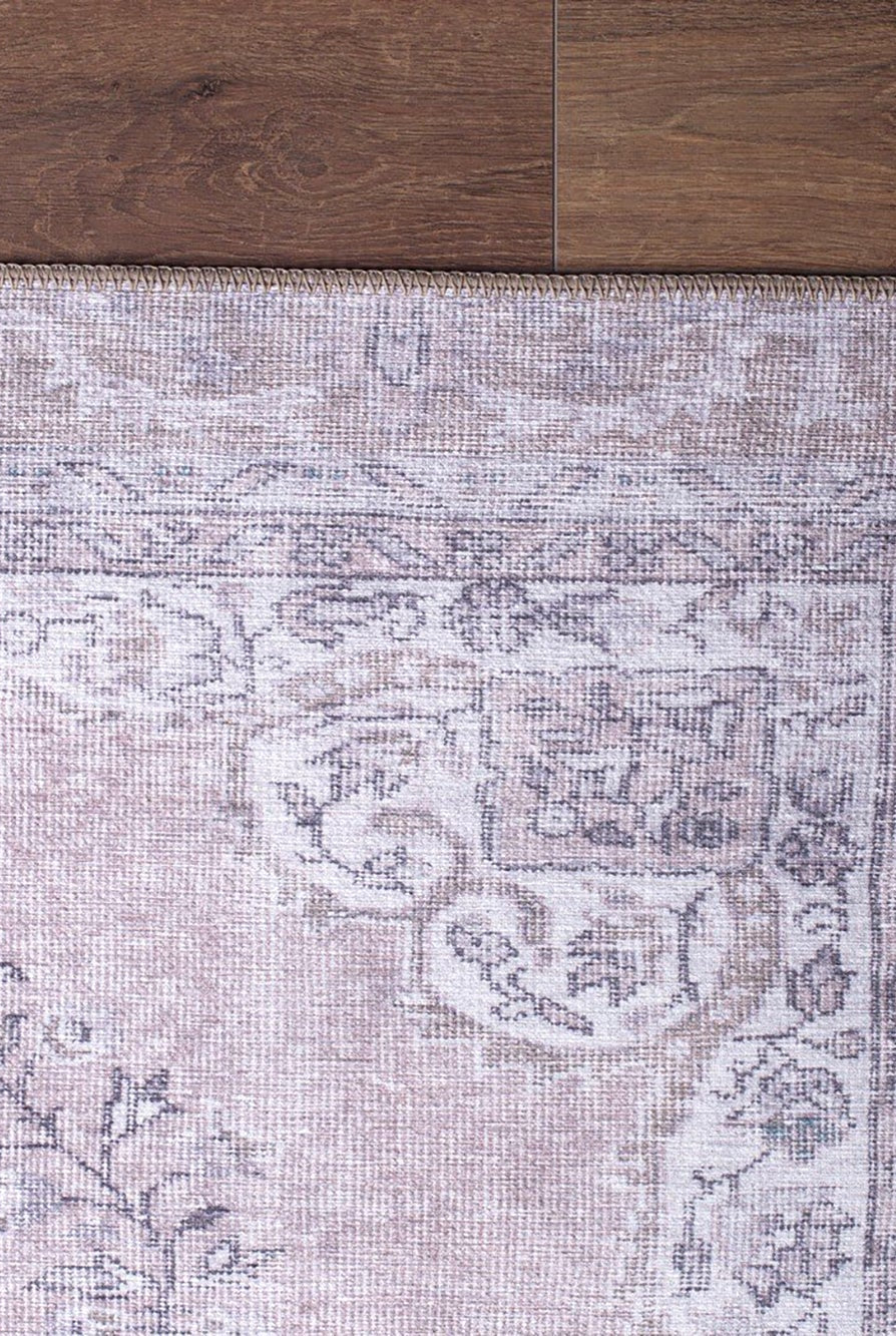 Safa Rug Turkish Faded Vintage Pink Gray Rug