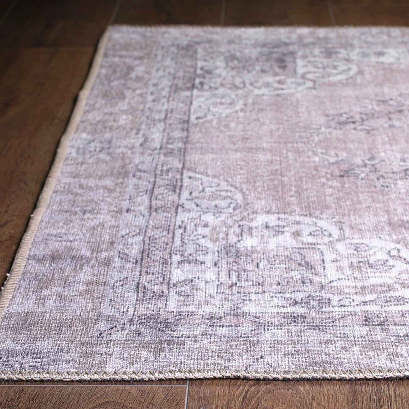 Safa Rug Turkish Faded Vintage Pink Gray Rug