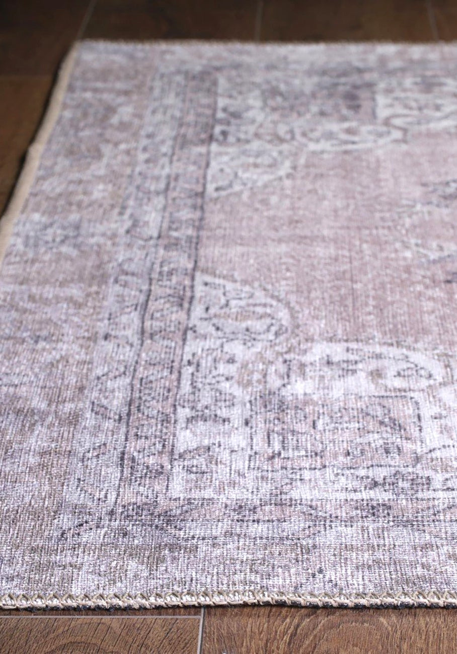 Safa Rug Turkish Faded Vintage Pink Gray Rug