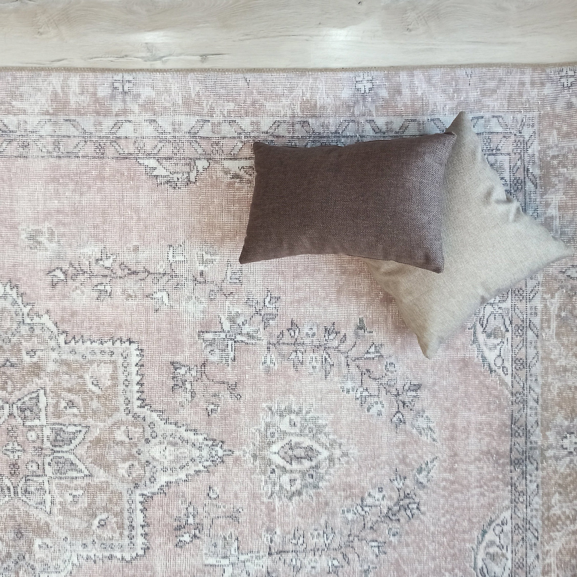 Safa Rug Turkish Faded Vintage Pink Gray Rug