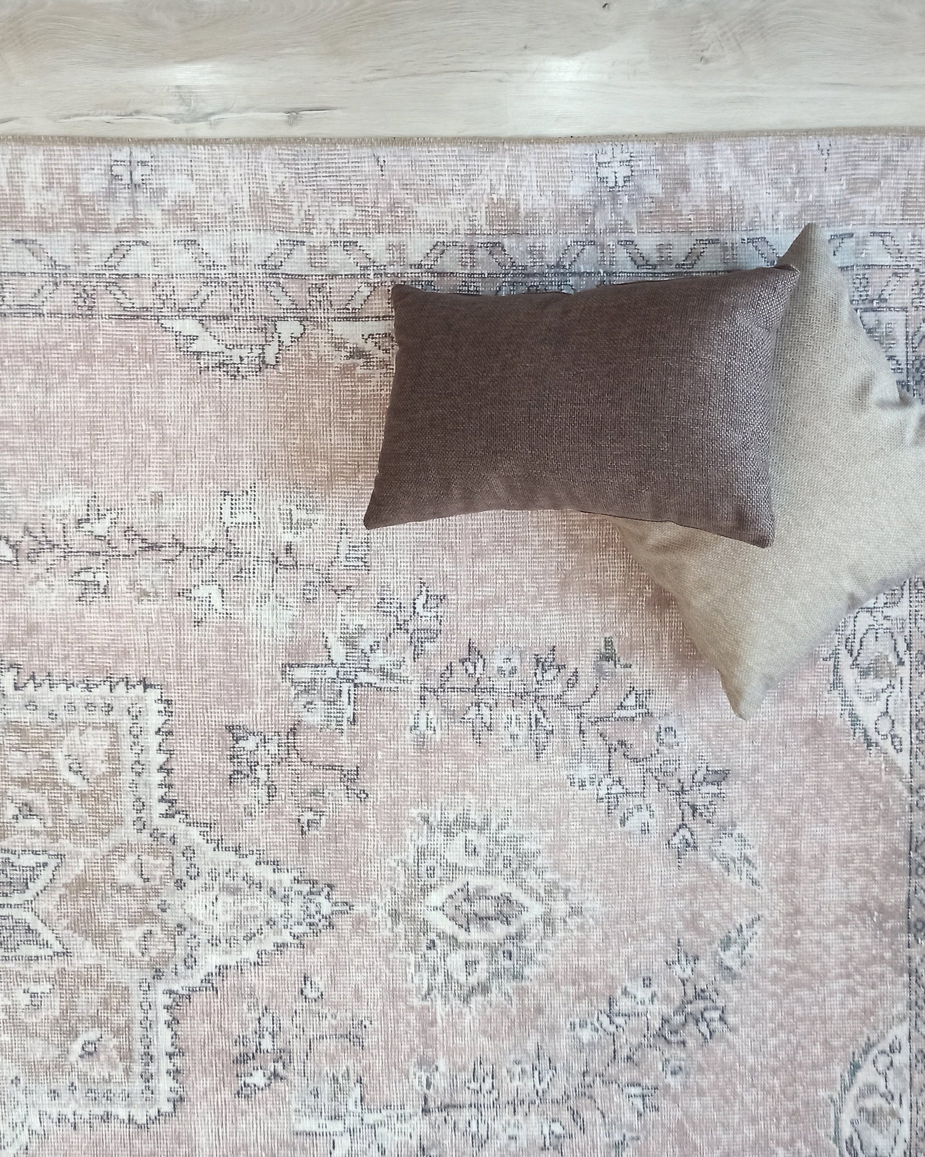 Safa Rug Turkish Faded Vintage Pink Gray Rug