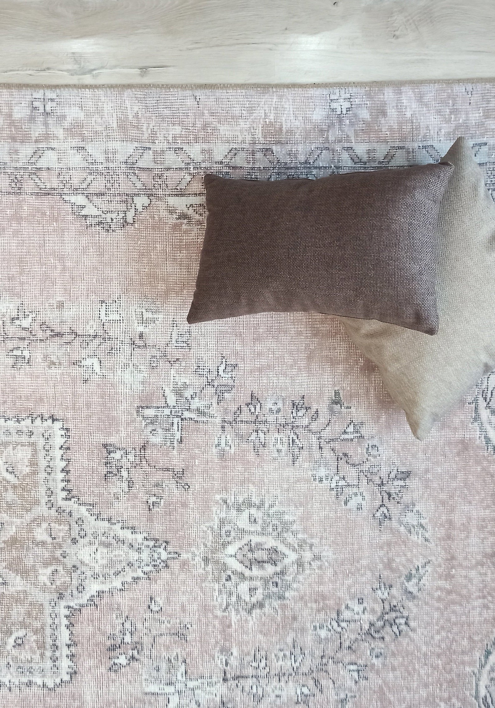 Safa Rug Turkish Faded Vintage Pink Gray Rug