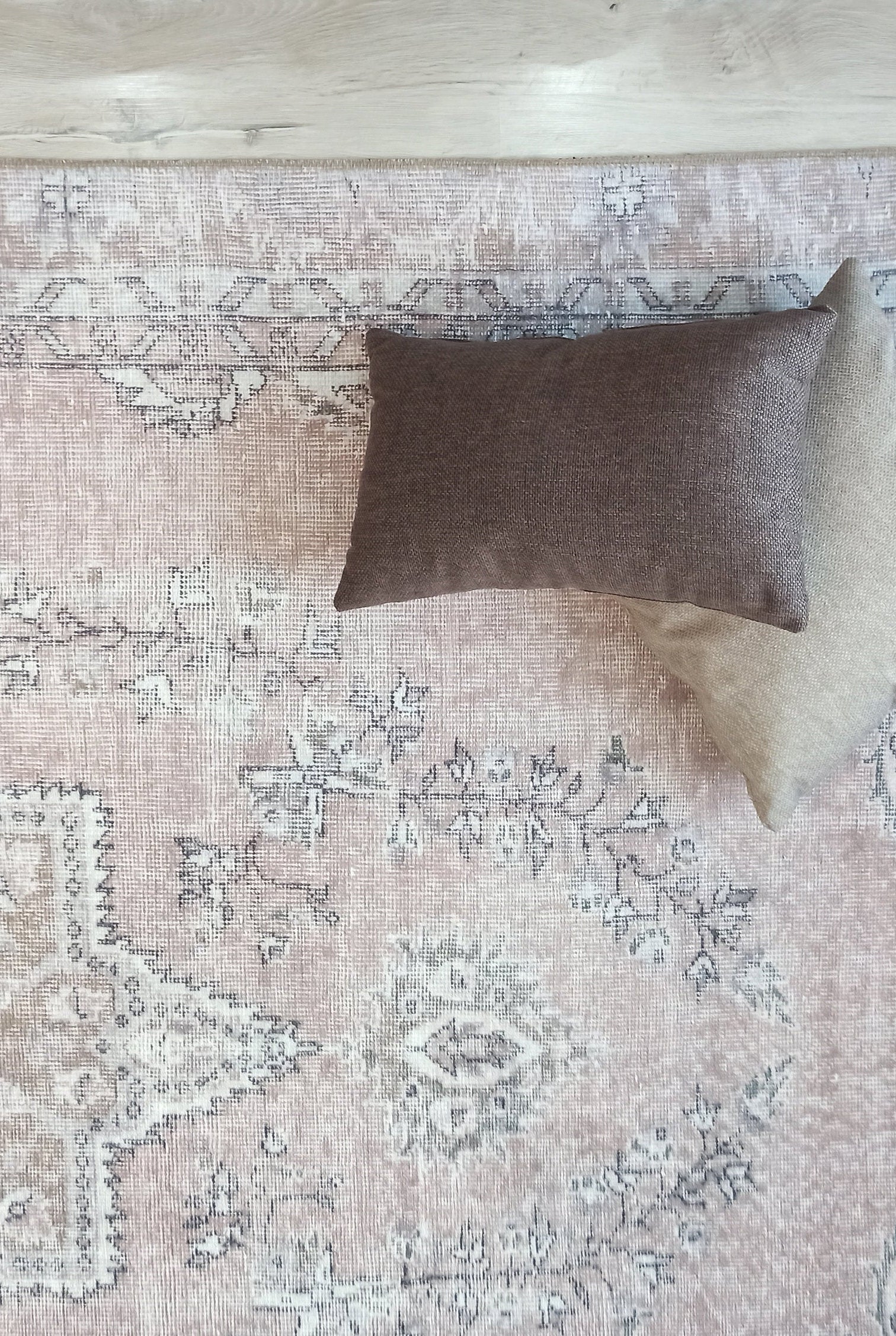 Safa Rug Turkish Faded Vintage Pink Gray Rug