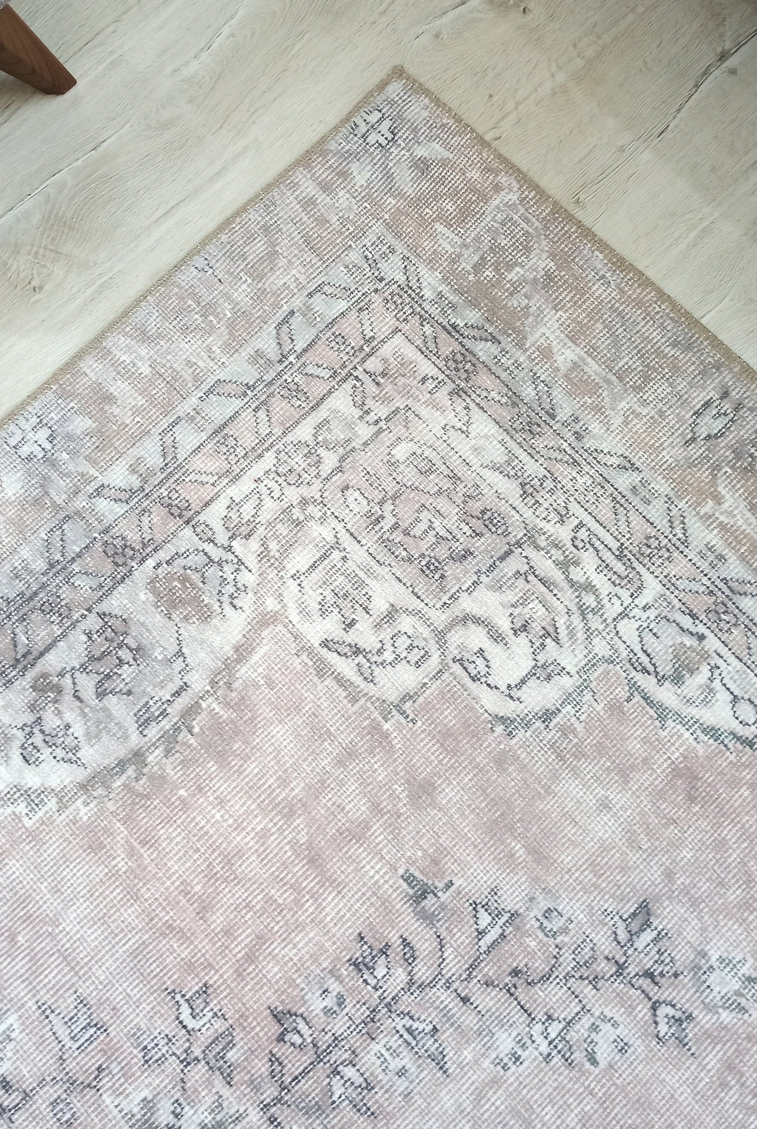 Safa Rug Turkish Faded Vintage Pink Gray Rug