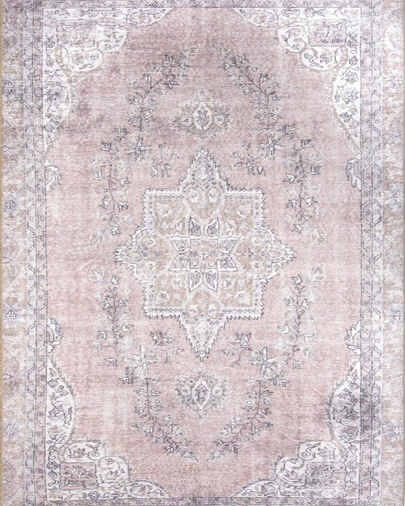 Safa Rug Turkish Faded Vintage Pink Gray Rug