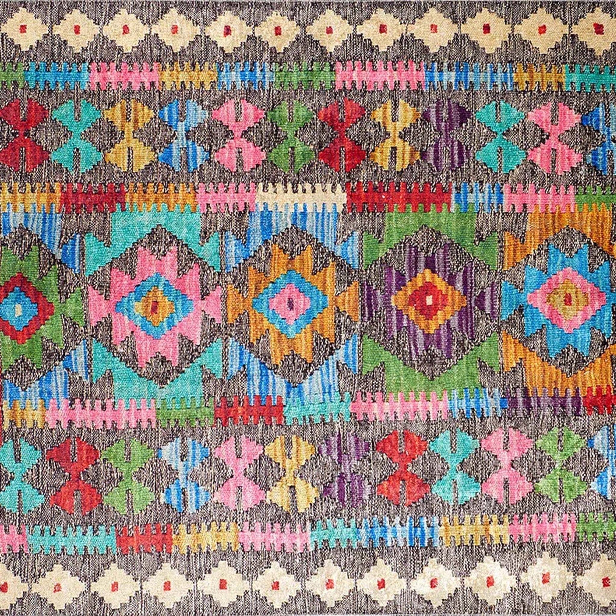 Safra Turkish Colorful Kilim Rug