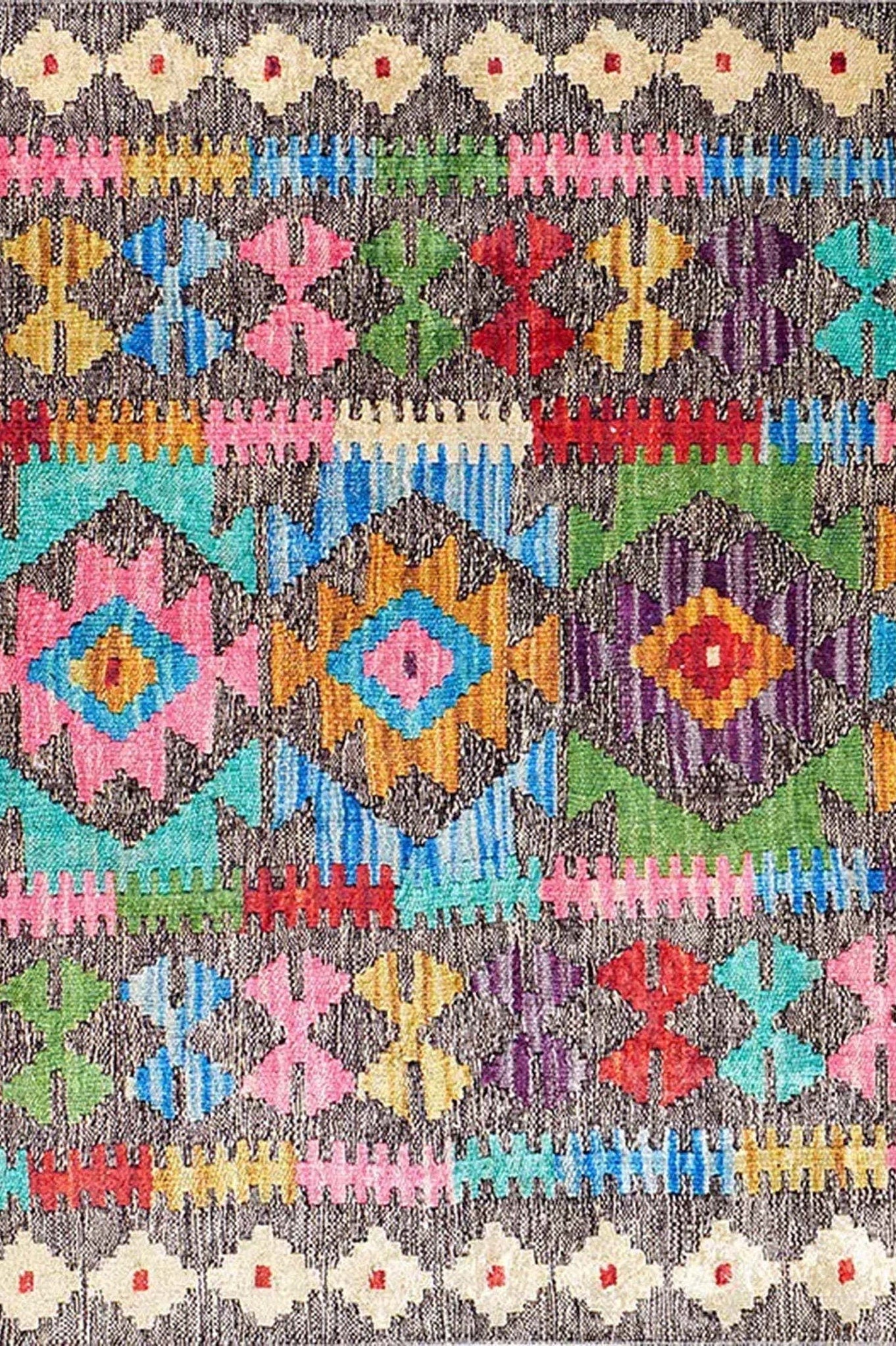 Safra Turkish Colorful Kilim Rug