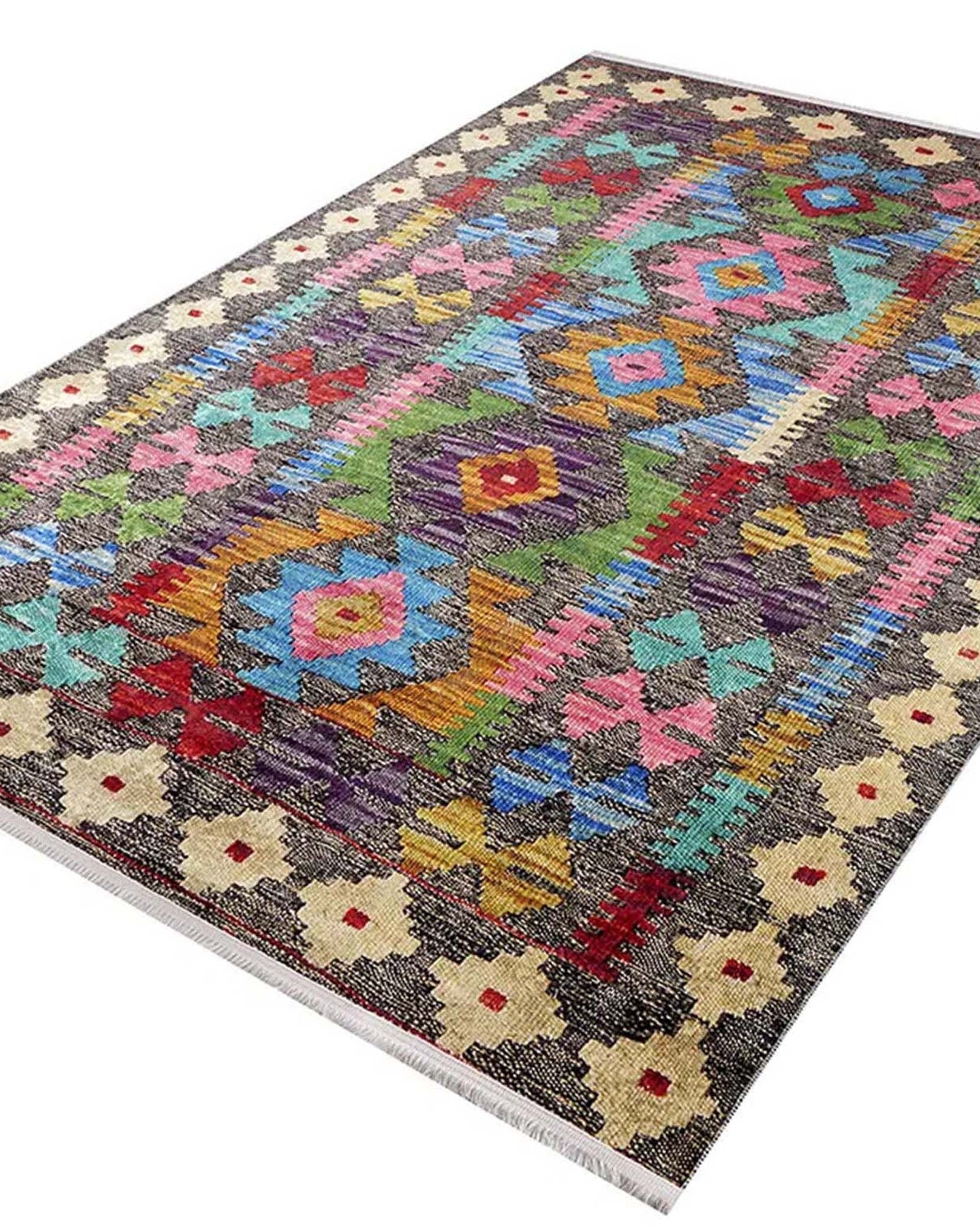 Safra Turkish Colorful Kilim Rug