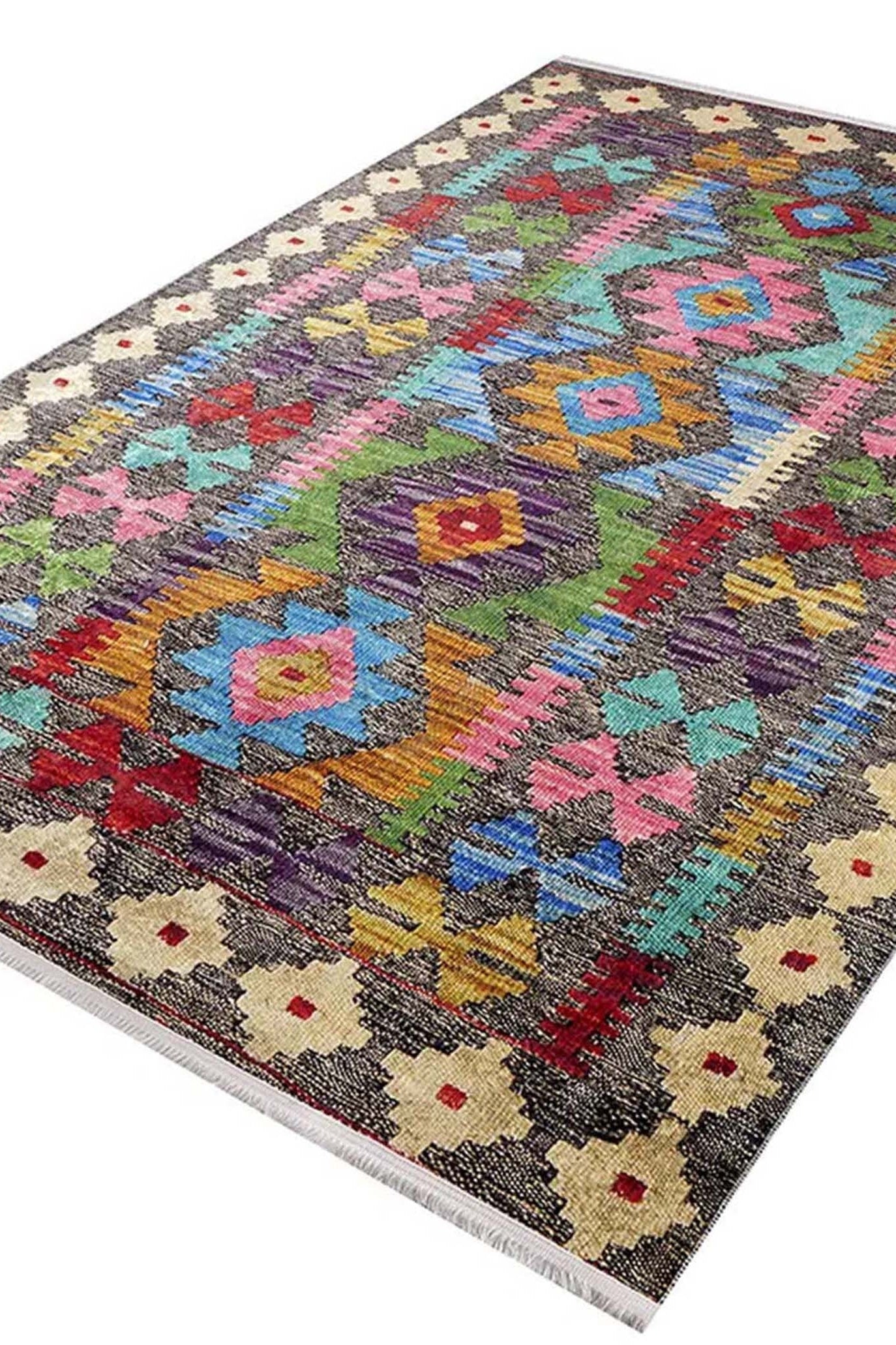 Safra Turkish Colorful Kilim Rug