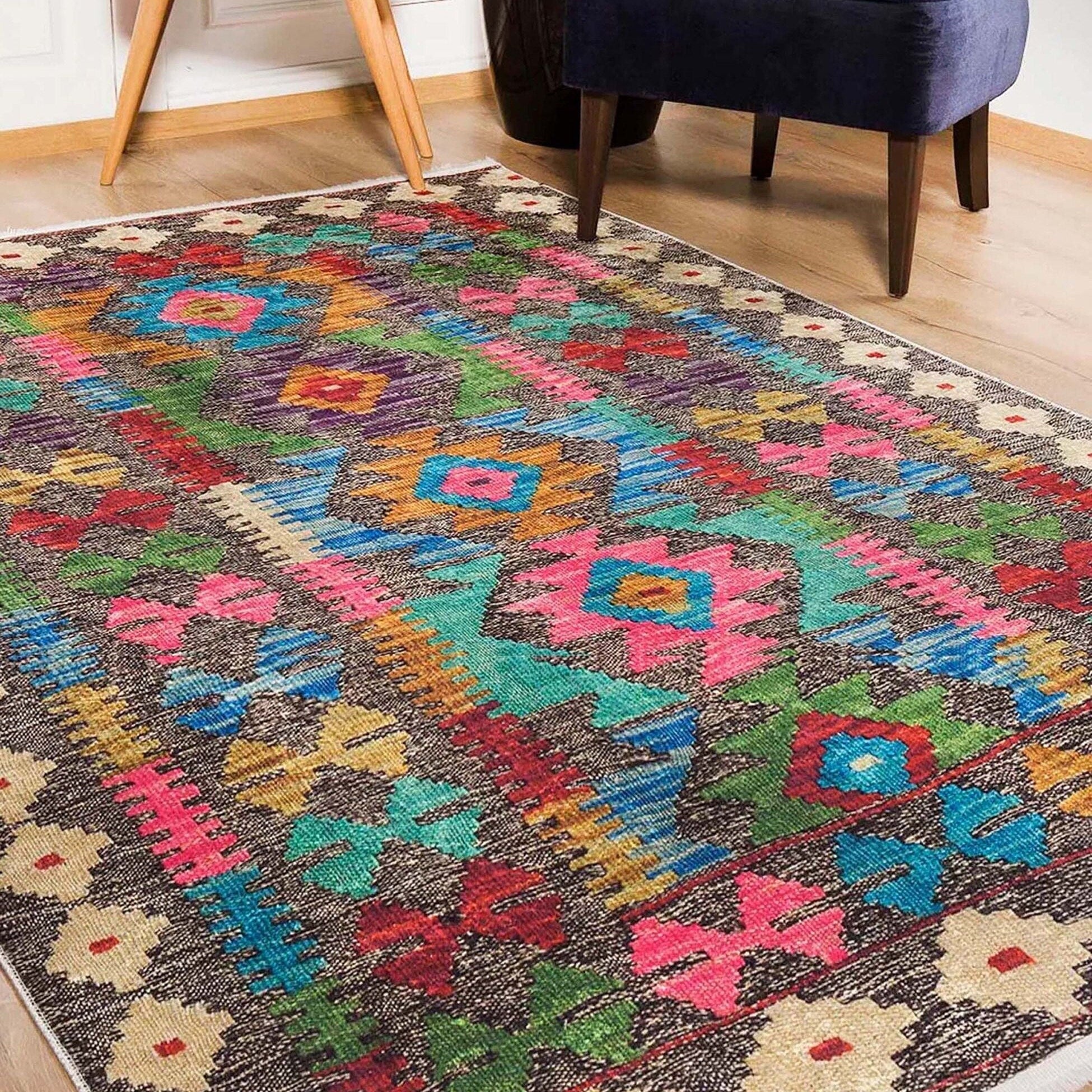 Safra Turkish Colorful Kilim Rug