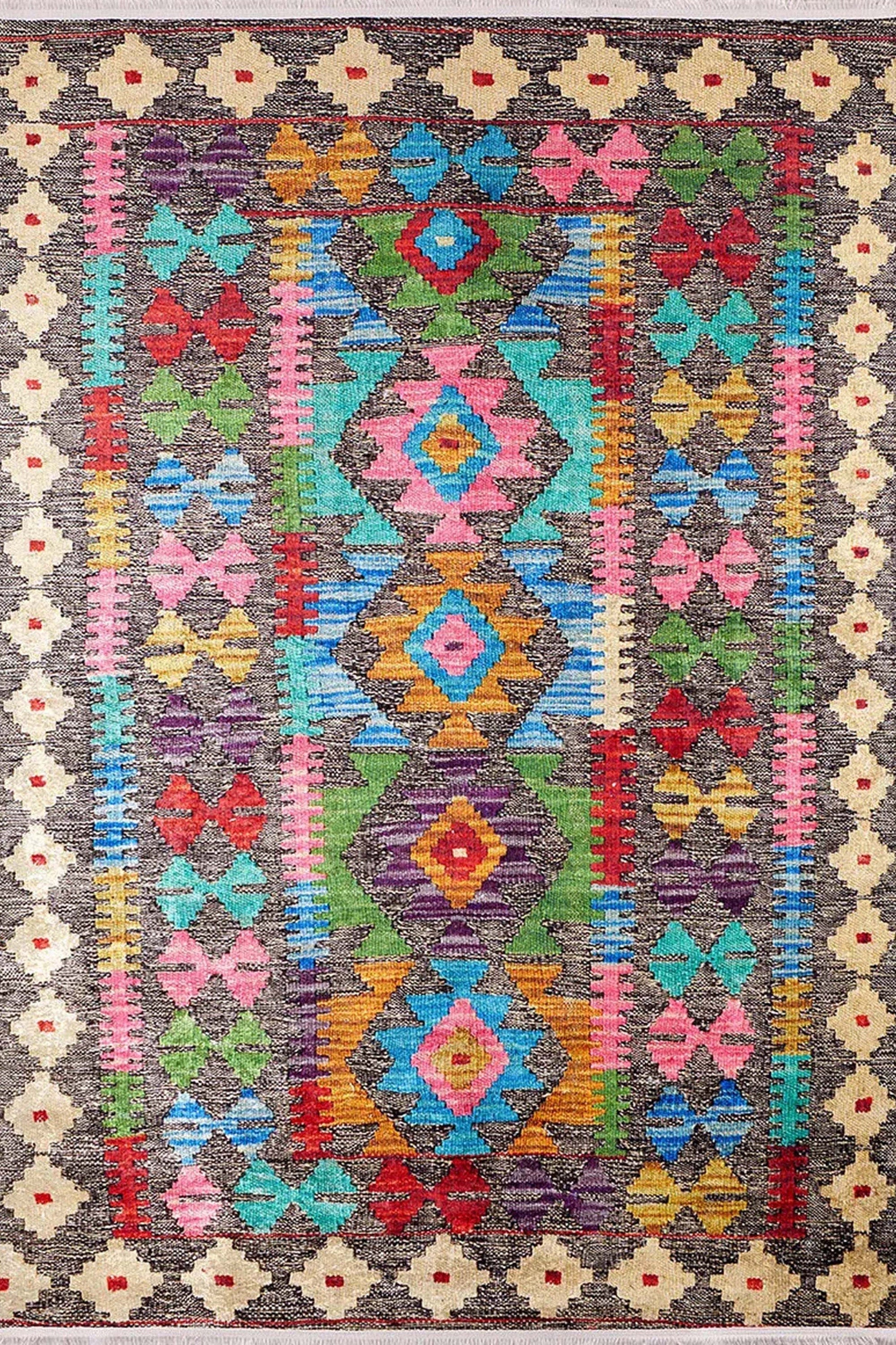Safra Turkish Colorful Kilim Rug