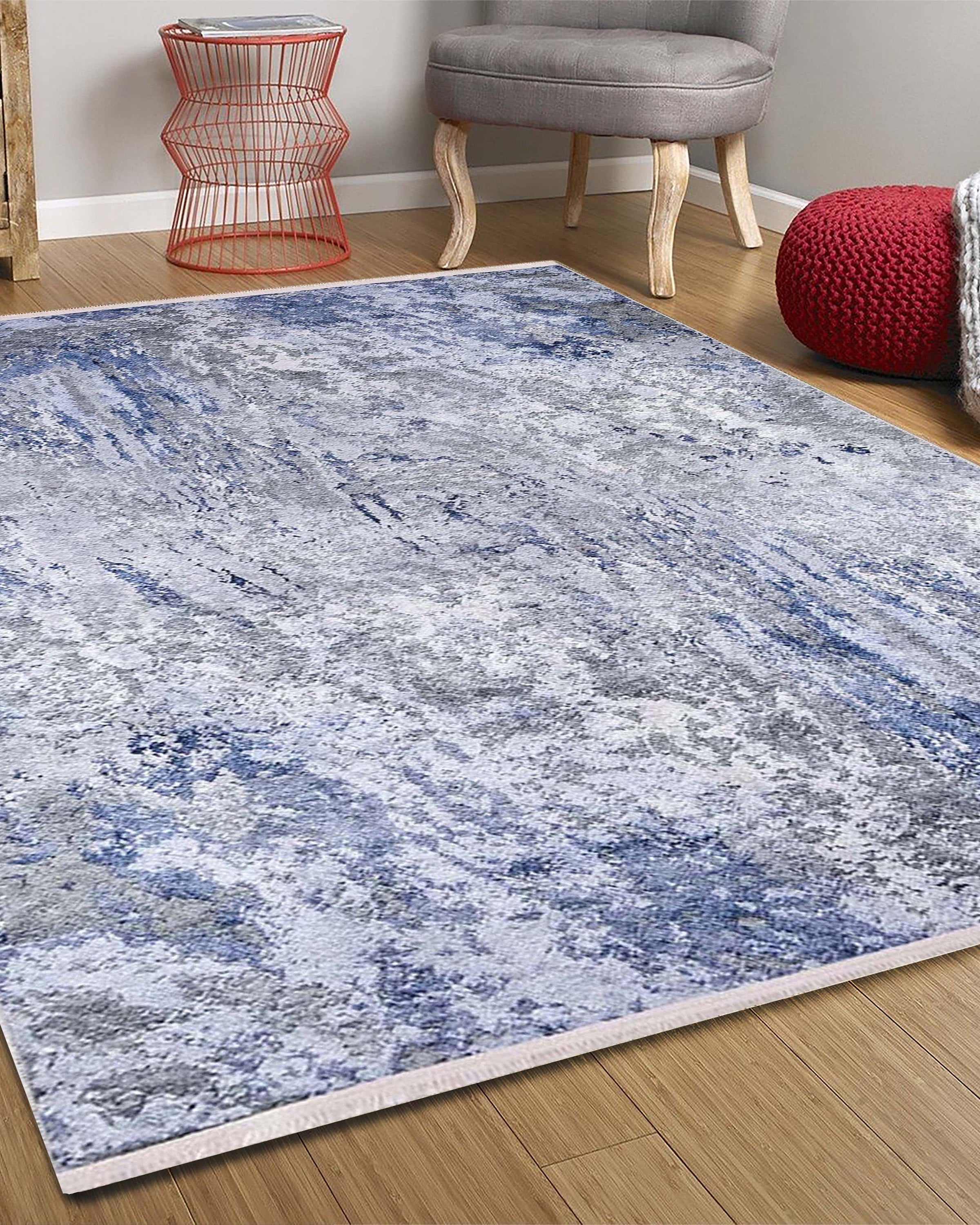 Saka Abstract Blue Gray Rug