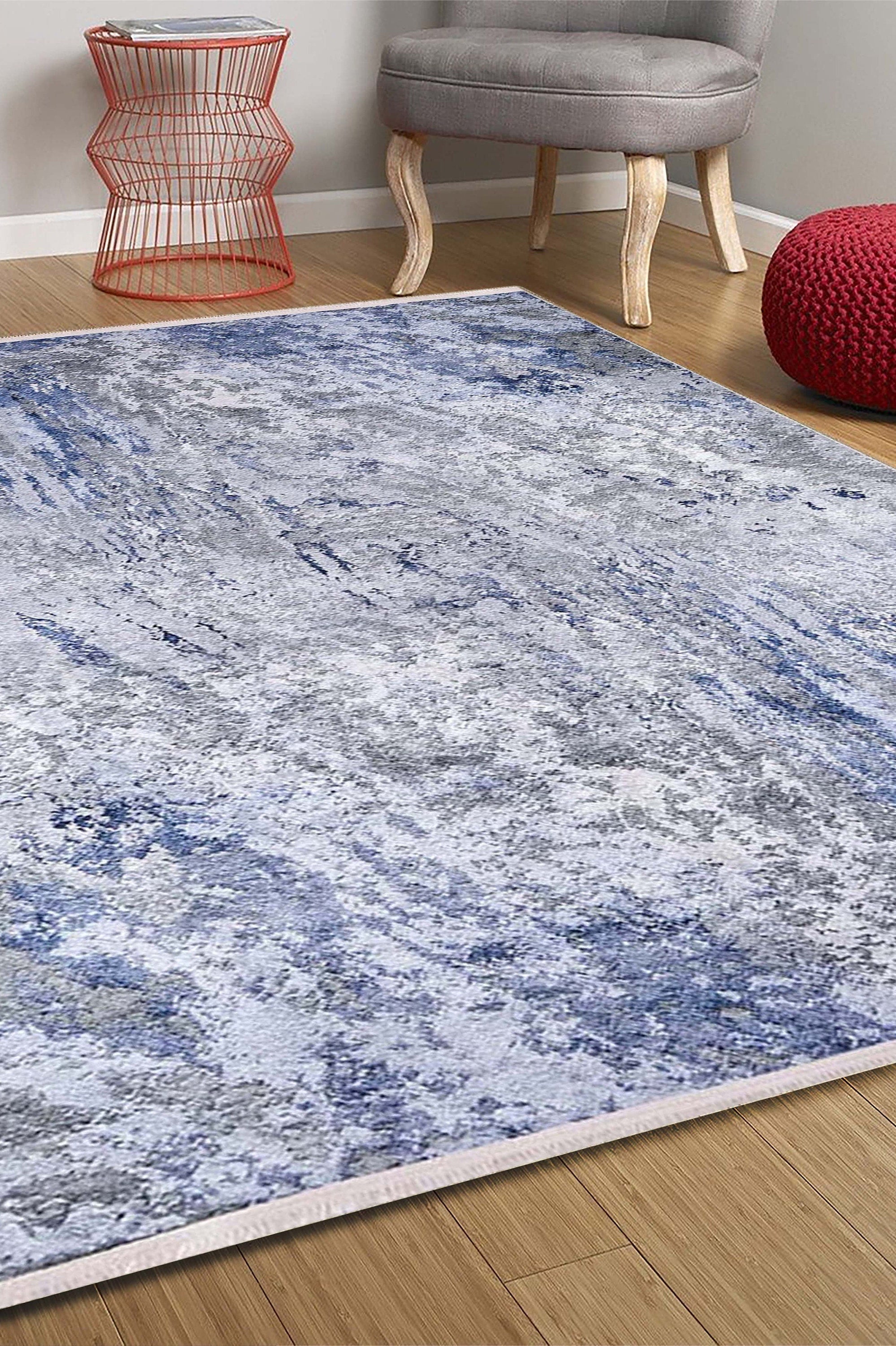 Saka Abstract Blue Gray Rug