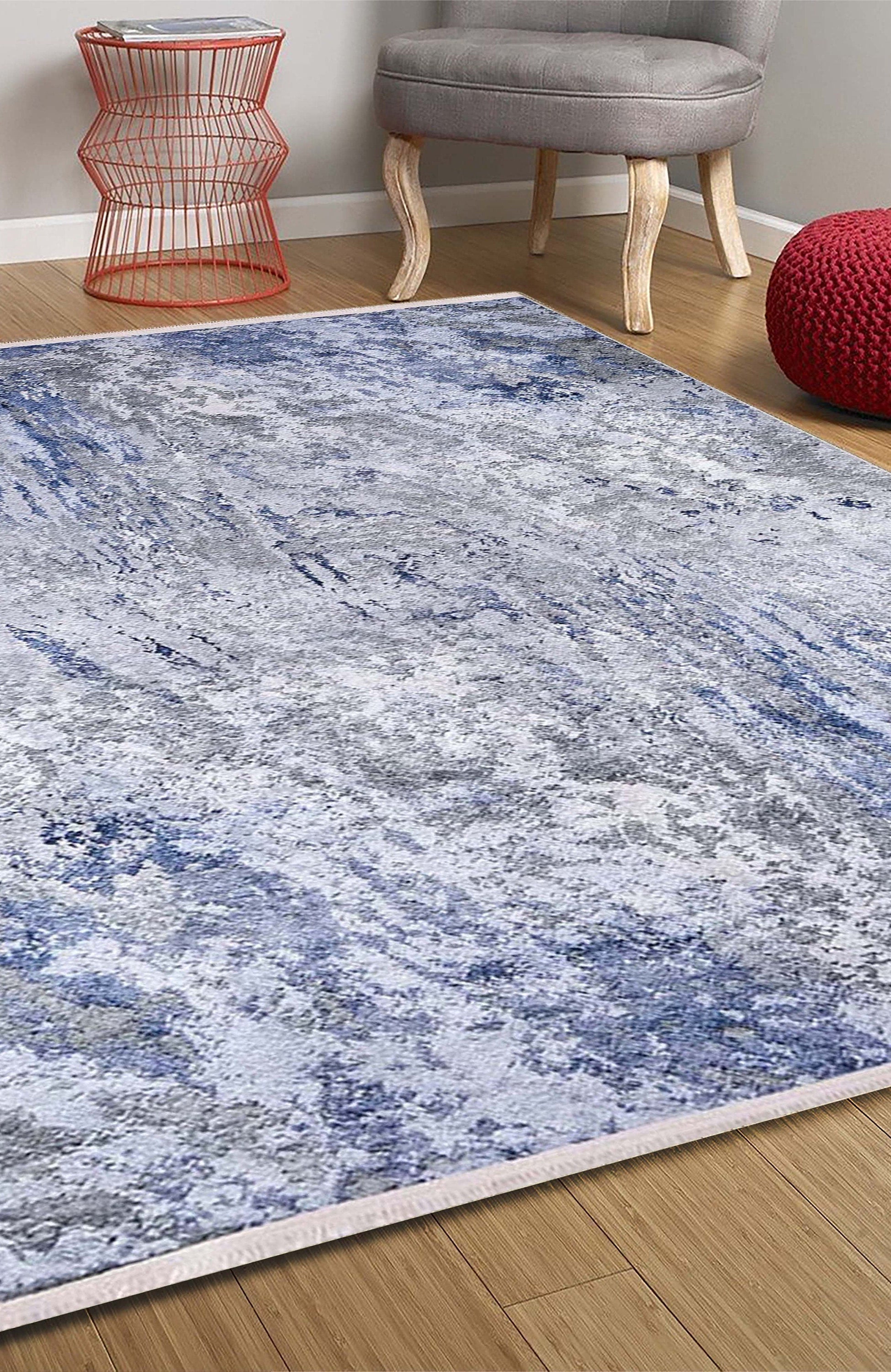 Saka Abstract Blue Gray Rug