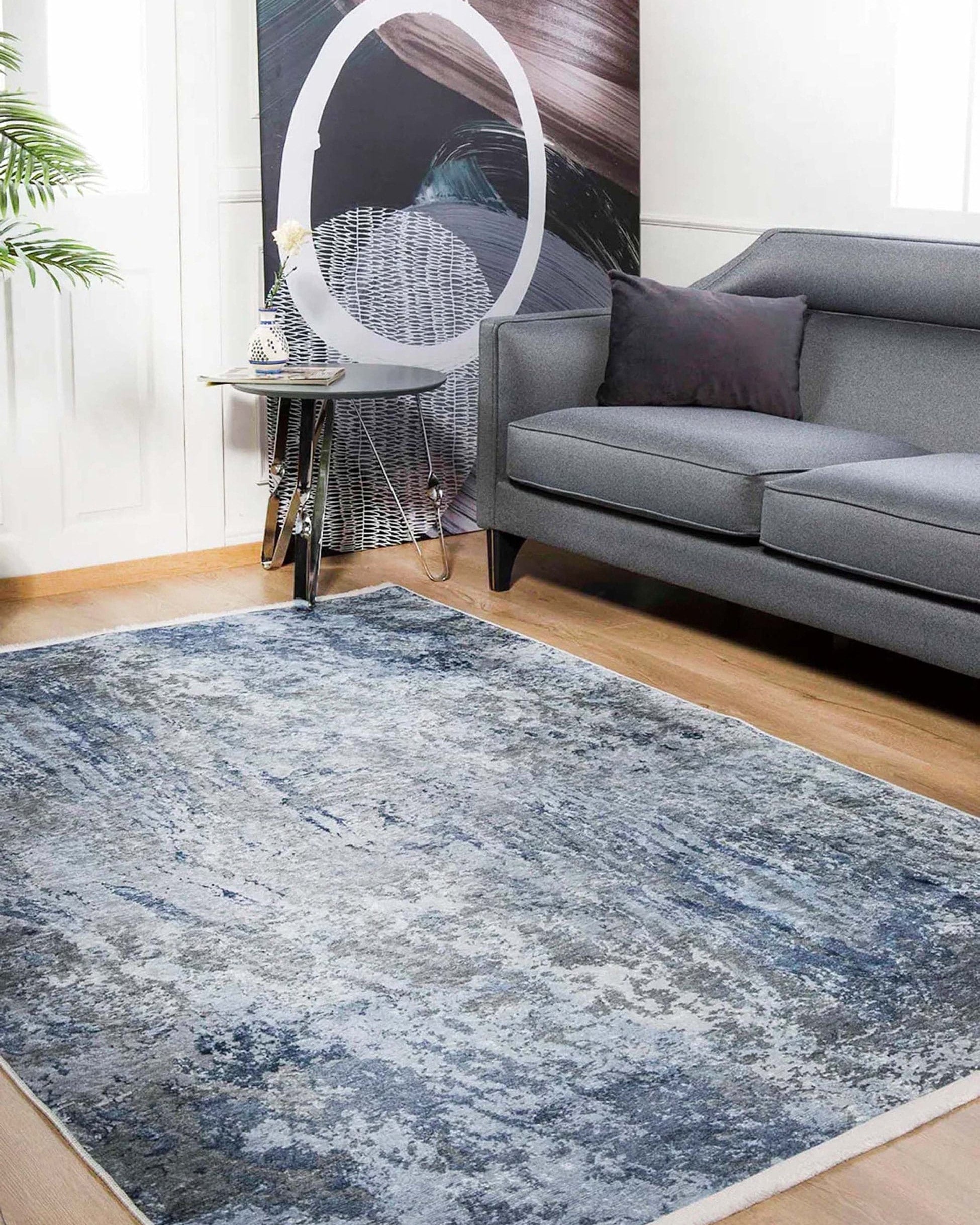Saka Abstract Blue Gray Rug