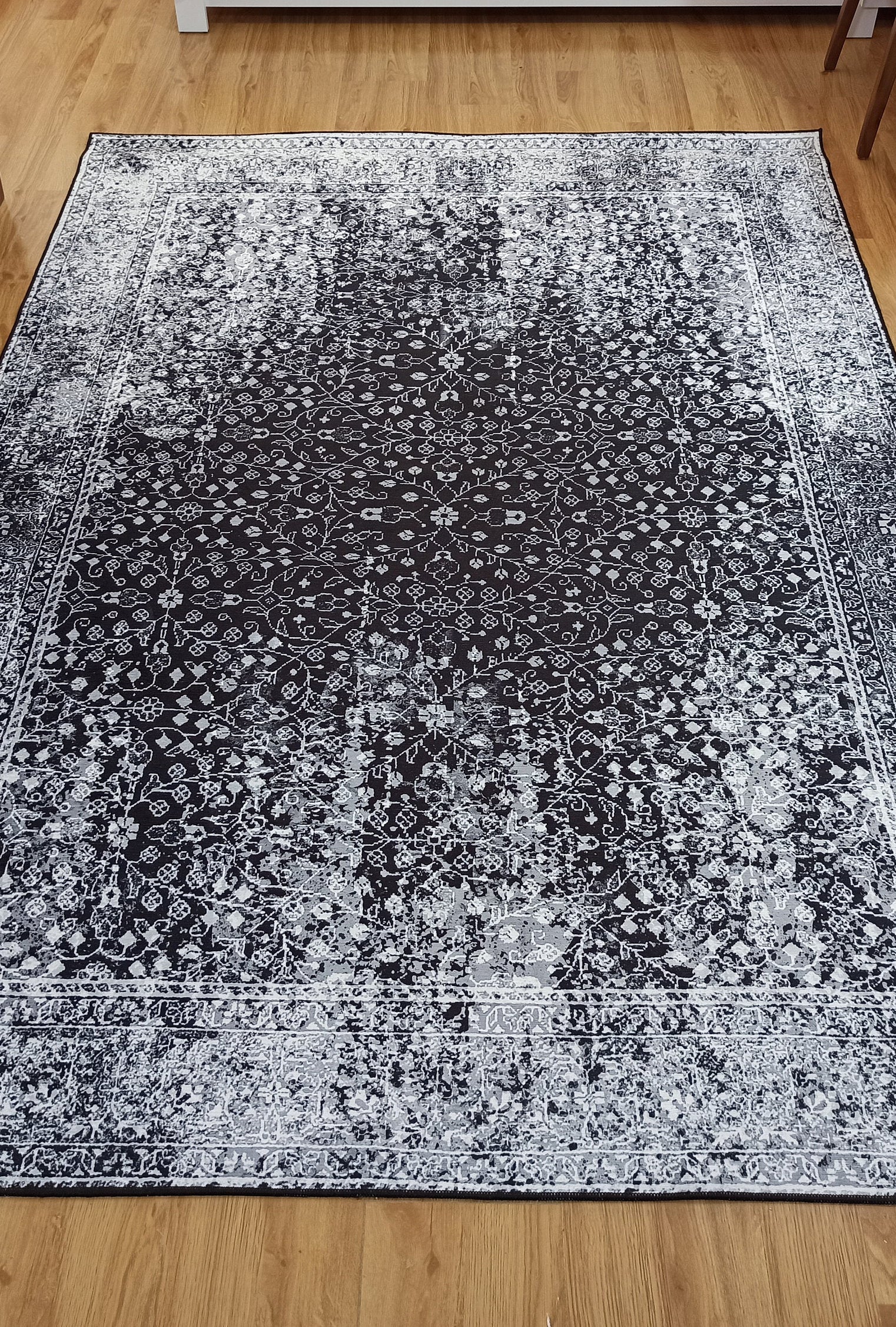 Sala Modern Black Gray Striped Rug