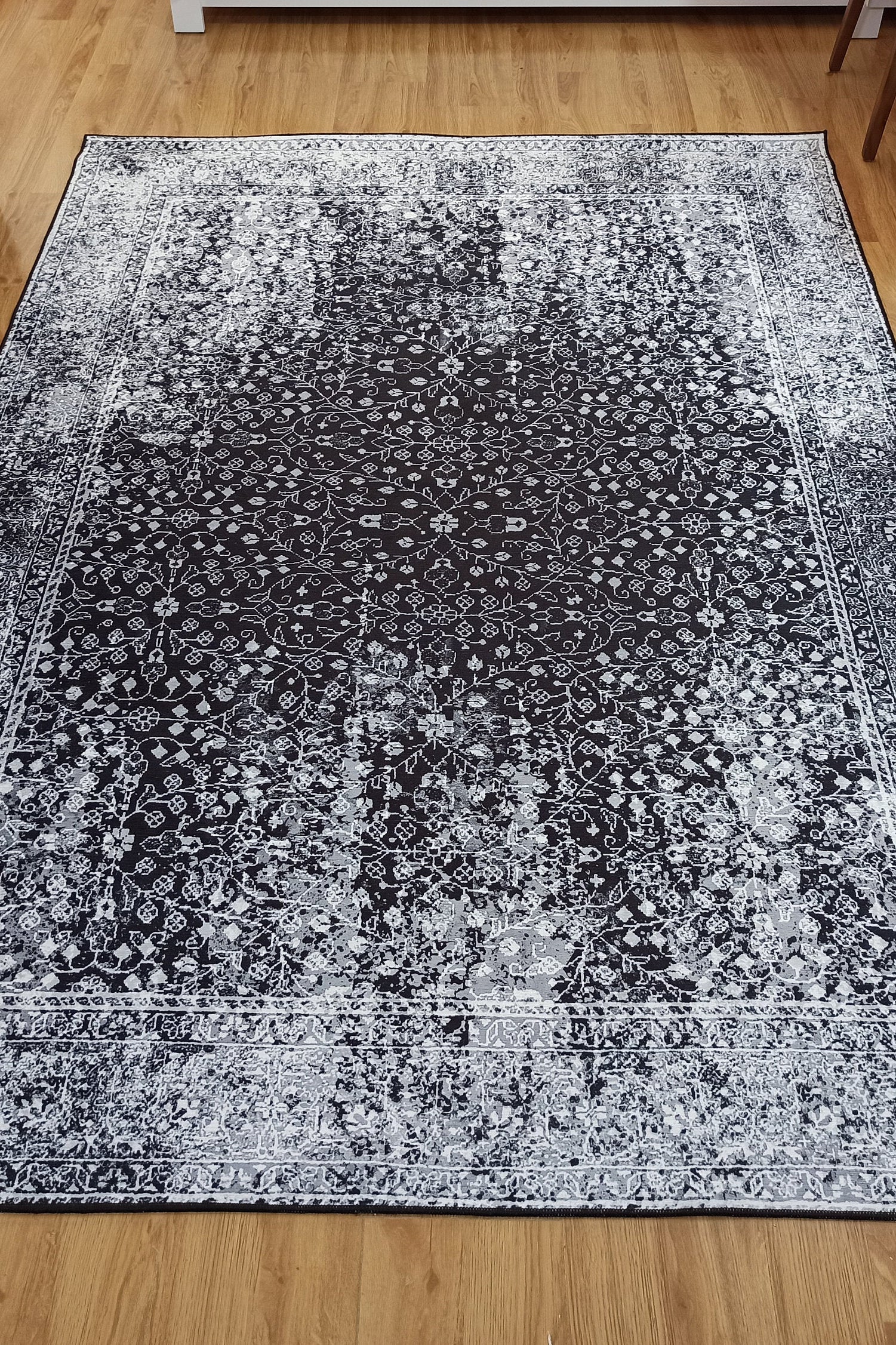 Sala Modern Black Gray Striped Rug