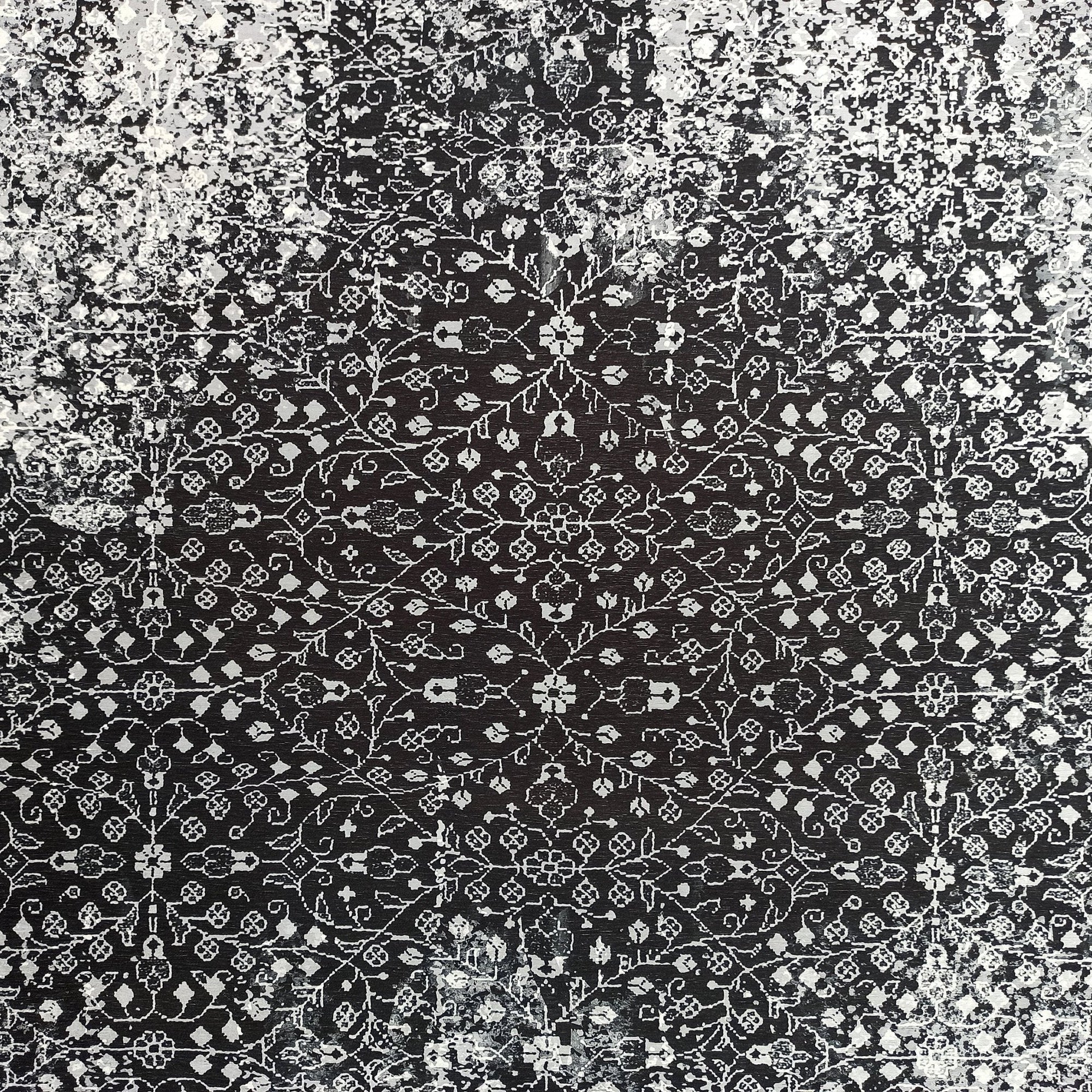 Sala Modern Black Gray Striped Rug