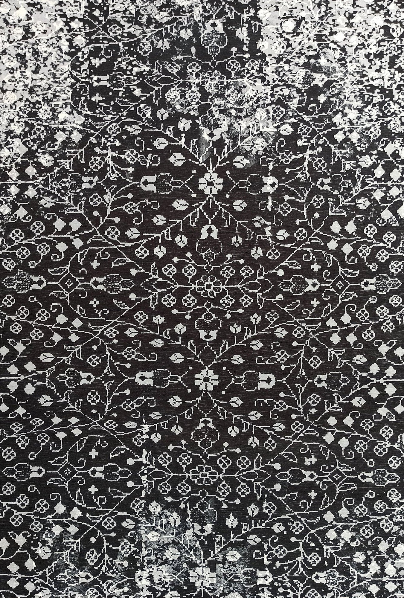 Sala Modern Black Gray Striped Rug