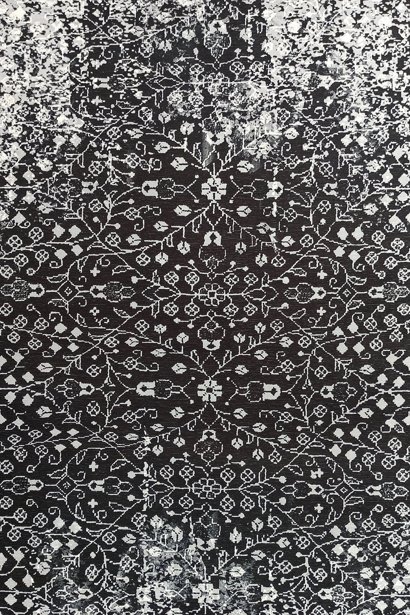 Sala Modern Black Gray Striped Rug