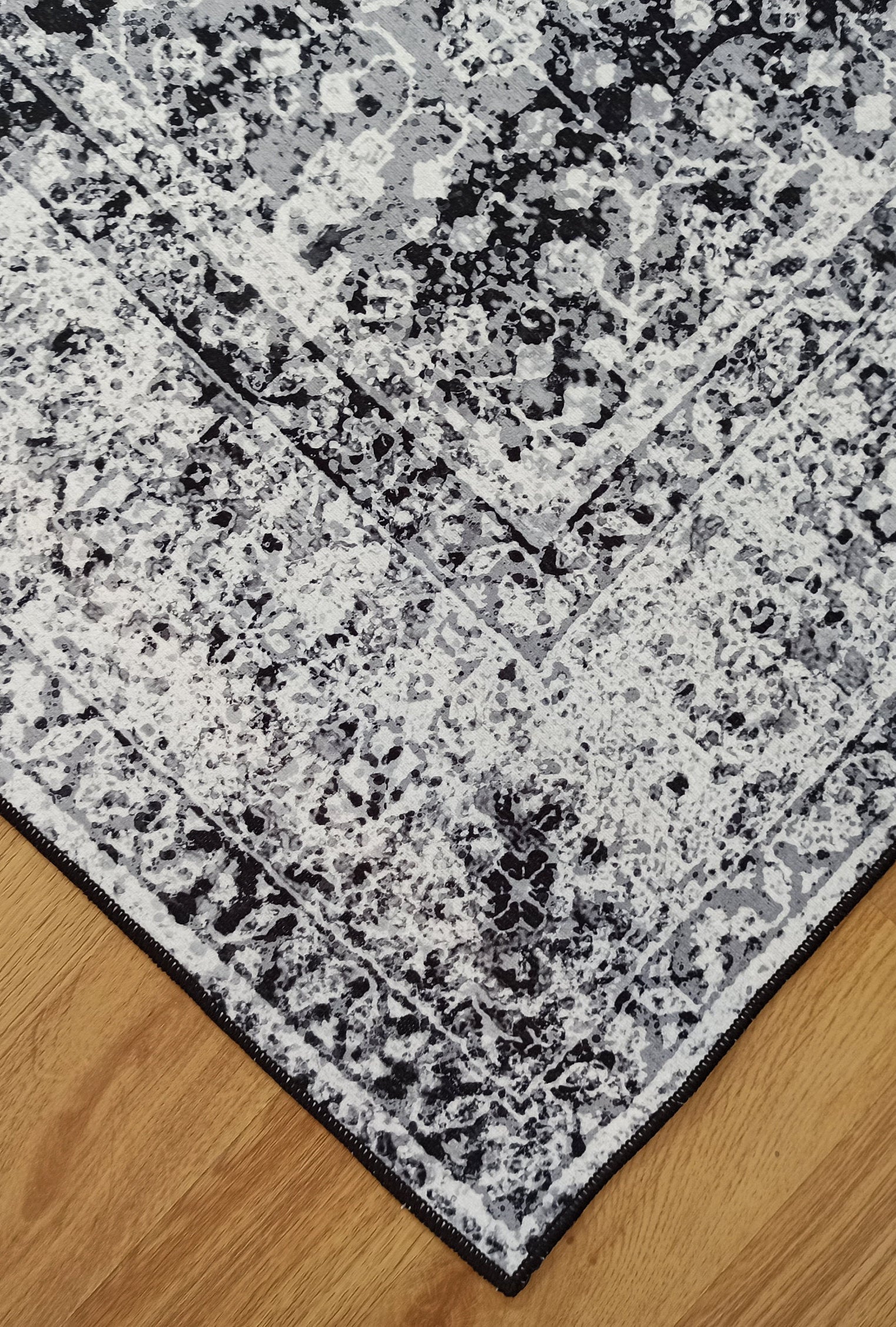 Sala Modern Black Gray Striped Rug