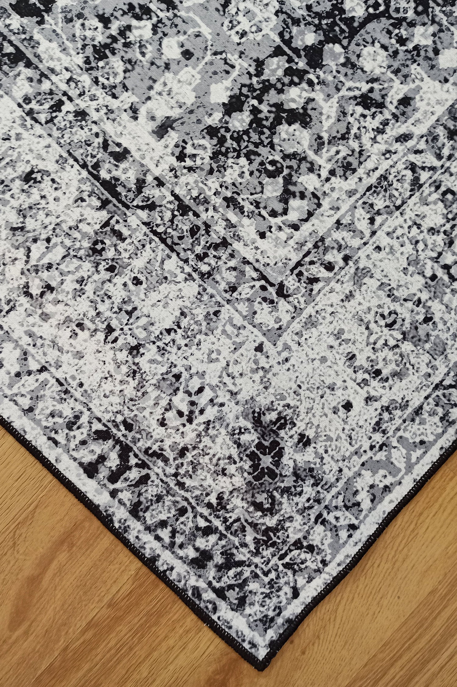 Sala Modern Black Gray Striped Rug