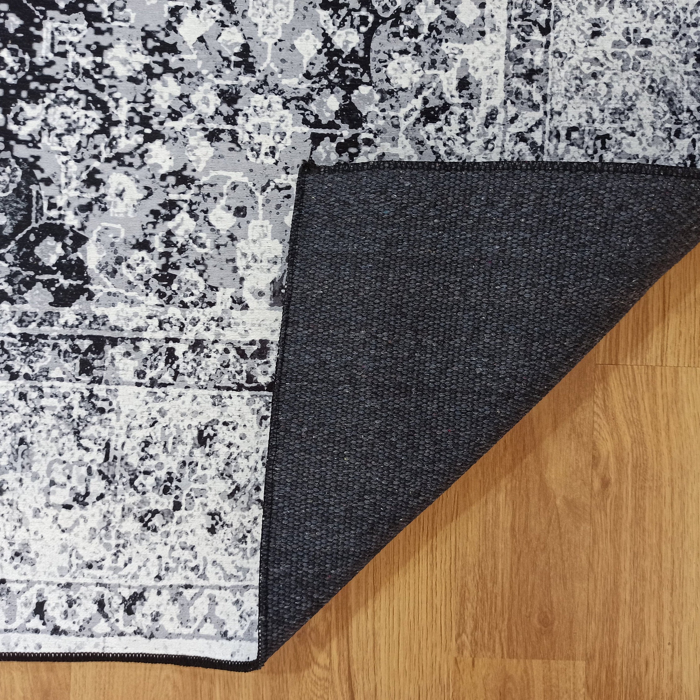 Sala Modern Black Gray Striped Rug