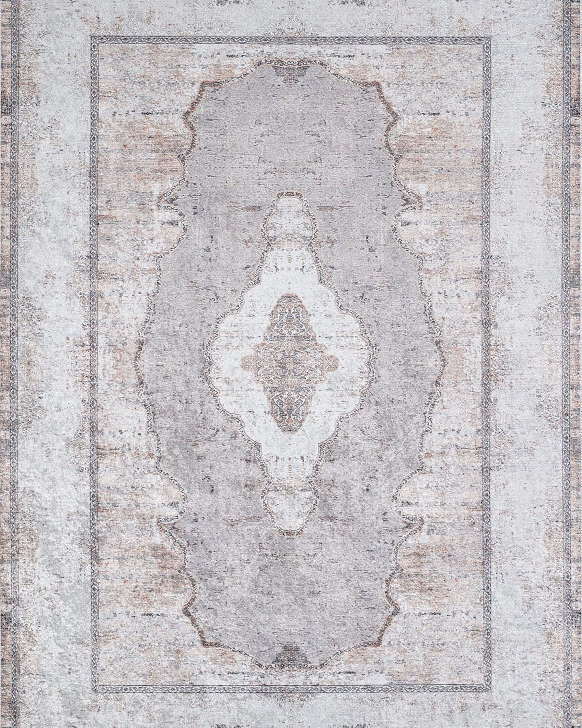 Sali Neutral Turkish Ivory Beige Gray Rug