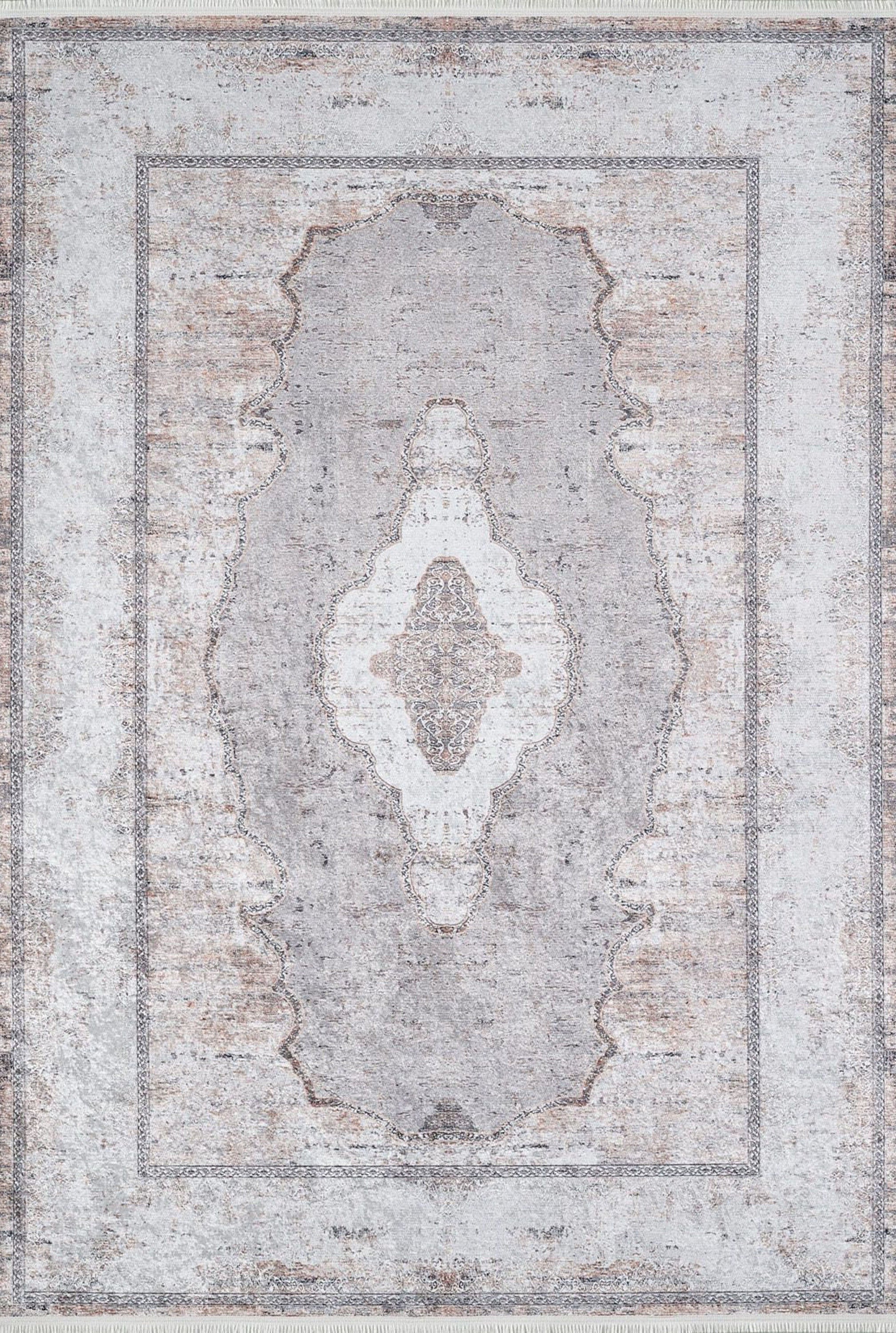 Sali Neutral Turkish Ivory Beige Gray Rug