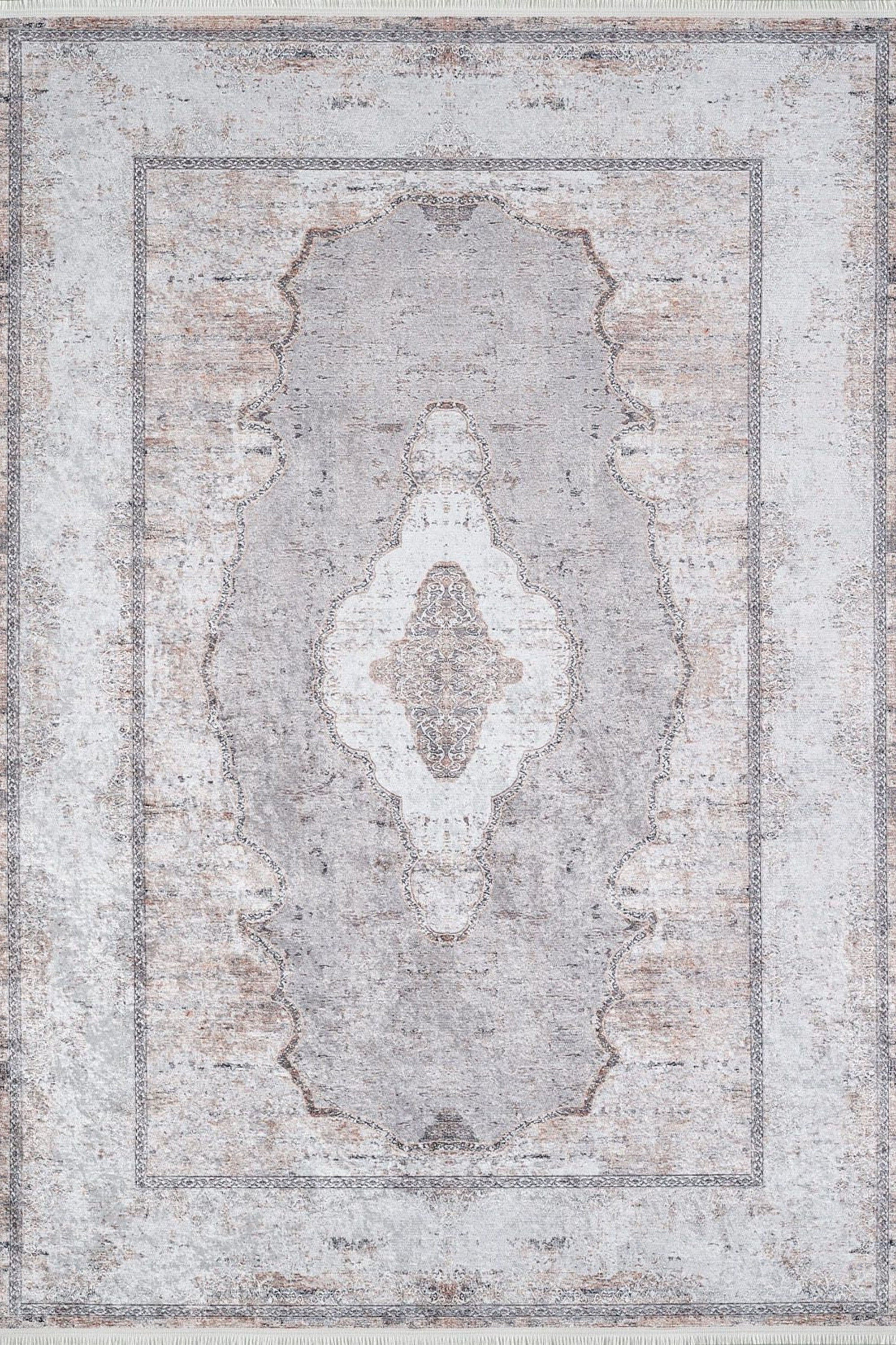 Sali Neutral Turkish Ivory Beige Gray Rug